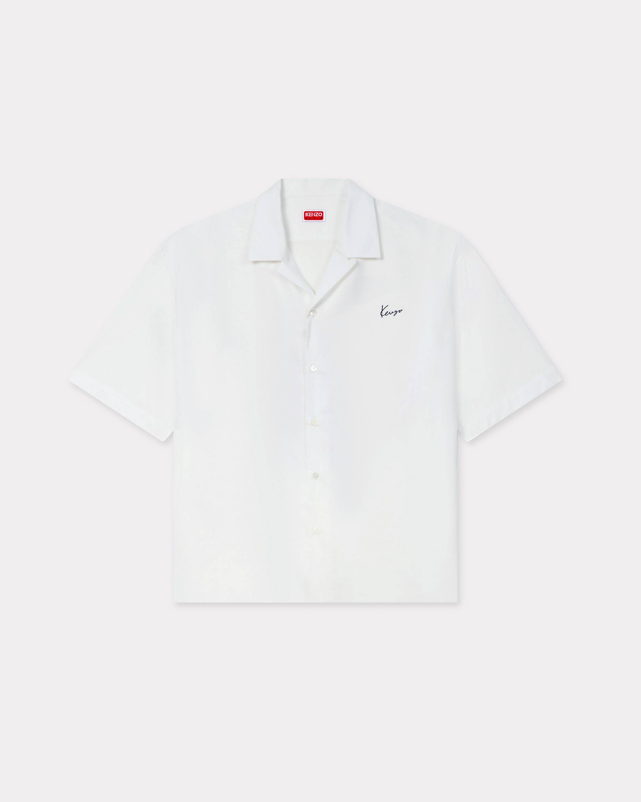 Camicia Hawaiana a Maniche Corte In Popeline Di Cotone 'Kenzo Archive Bouquet' Bianco- Uomo - Taglia Xl