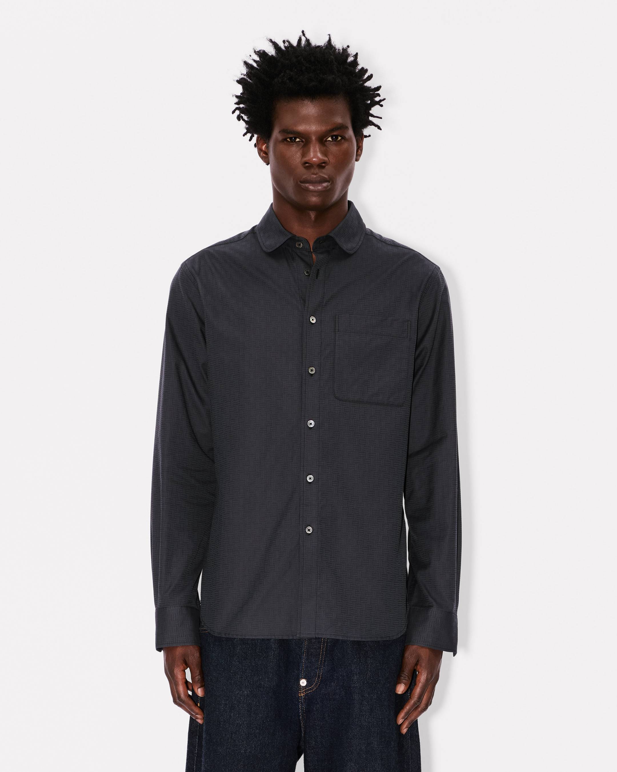Chemise slim 'KENZO Weave' en jacquard de coton