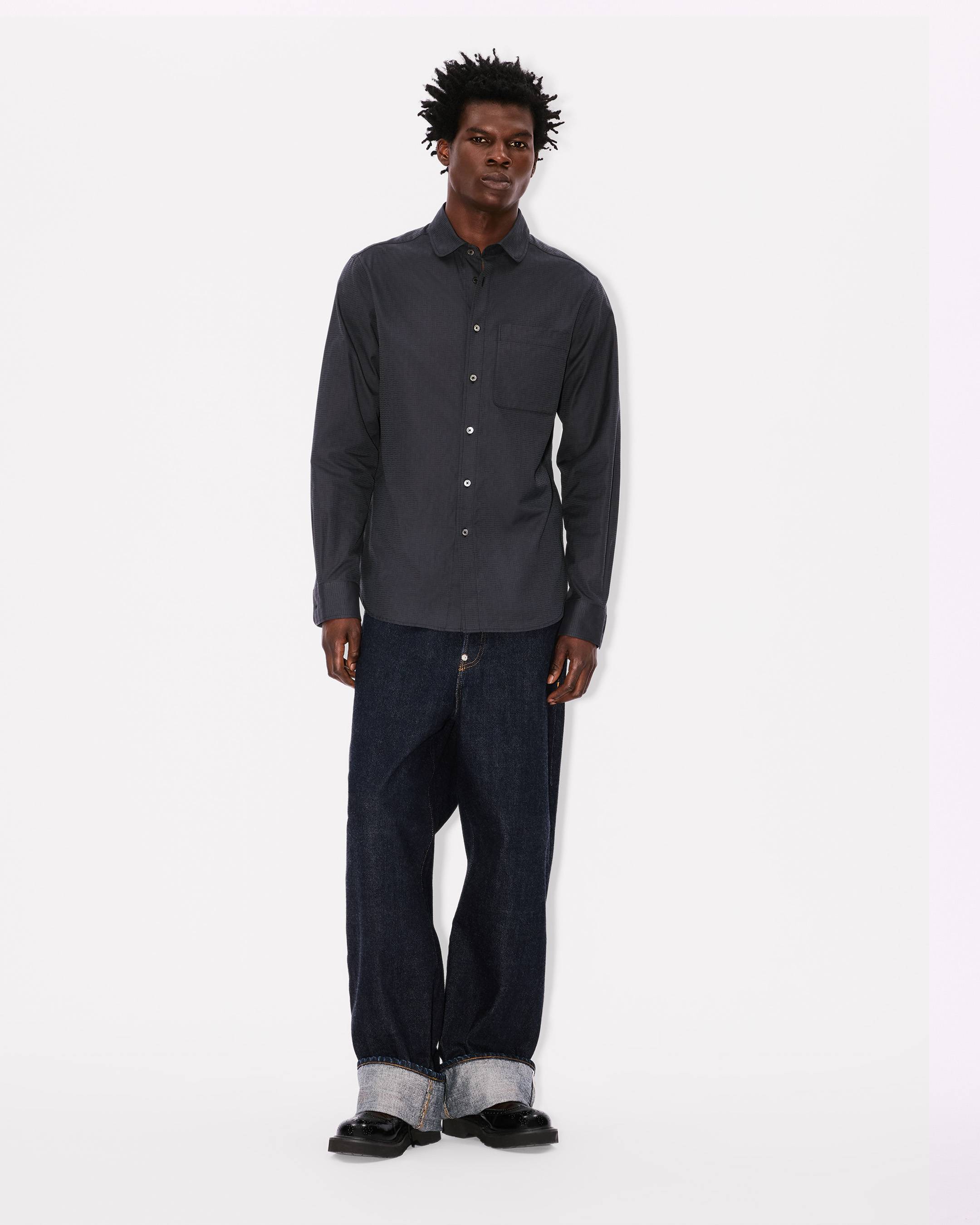 Chemise slim 'KENZO Weave' en jacquard de coton