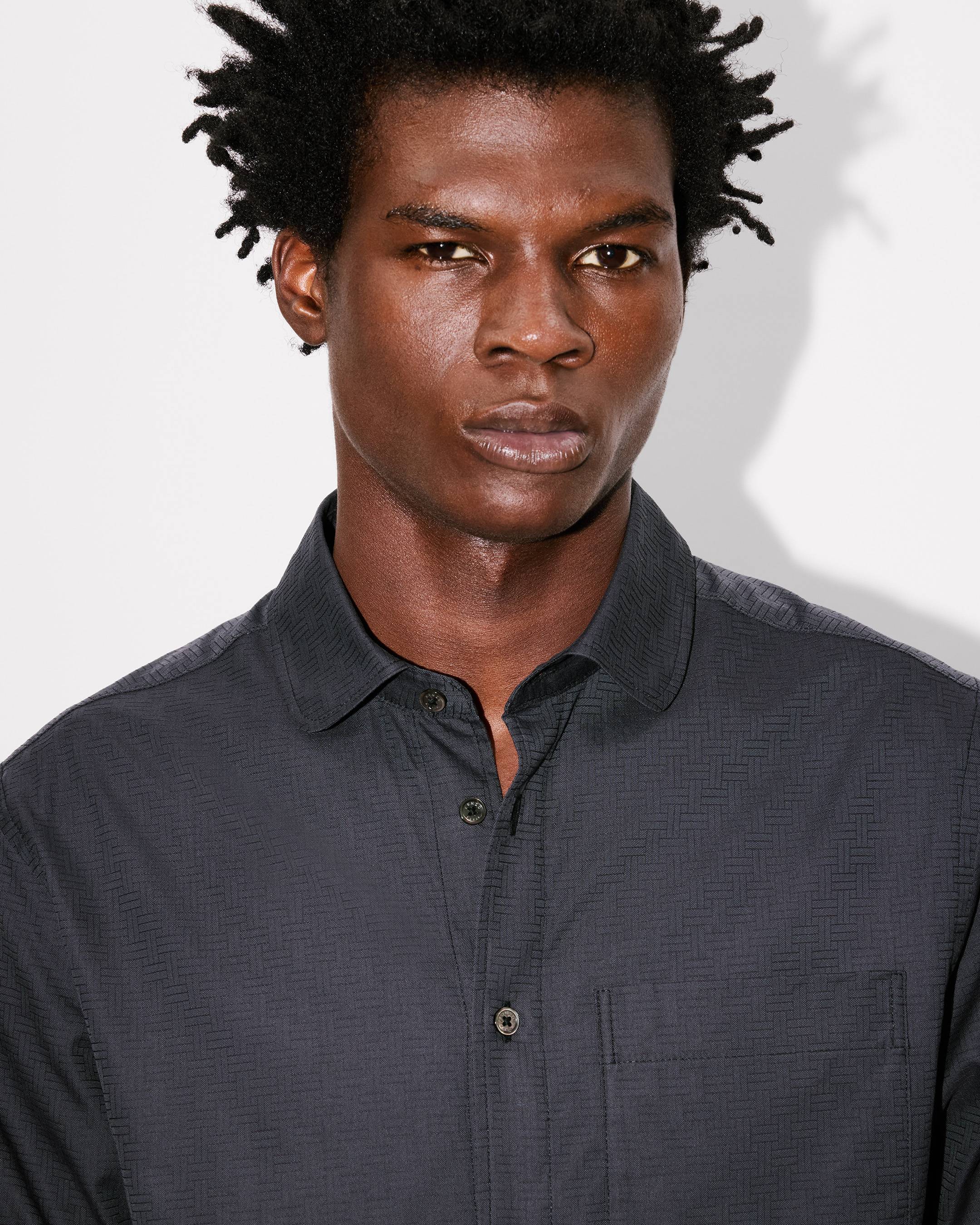 Chemise slim 'KENZO Weave' en jacquard de coton