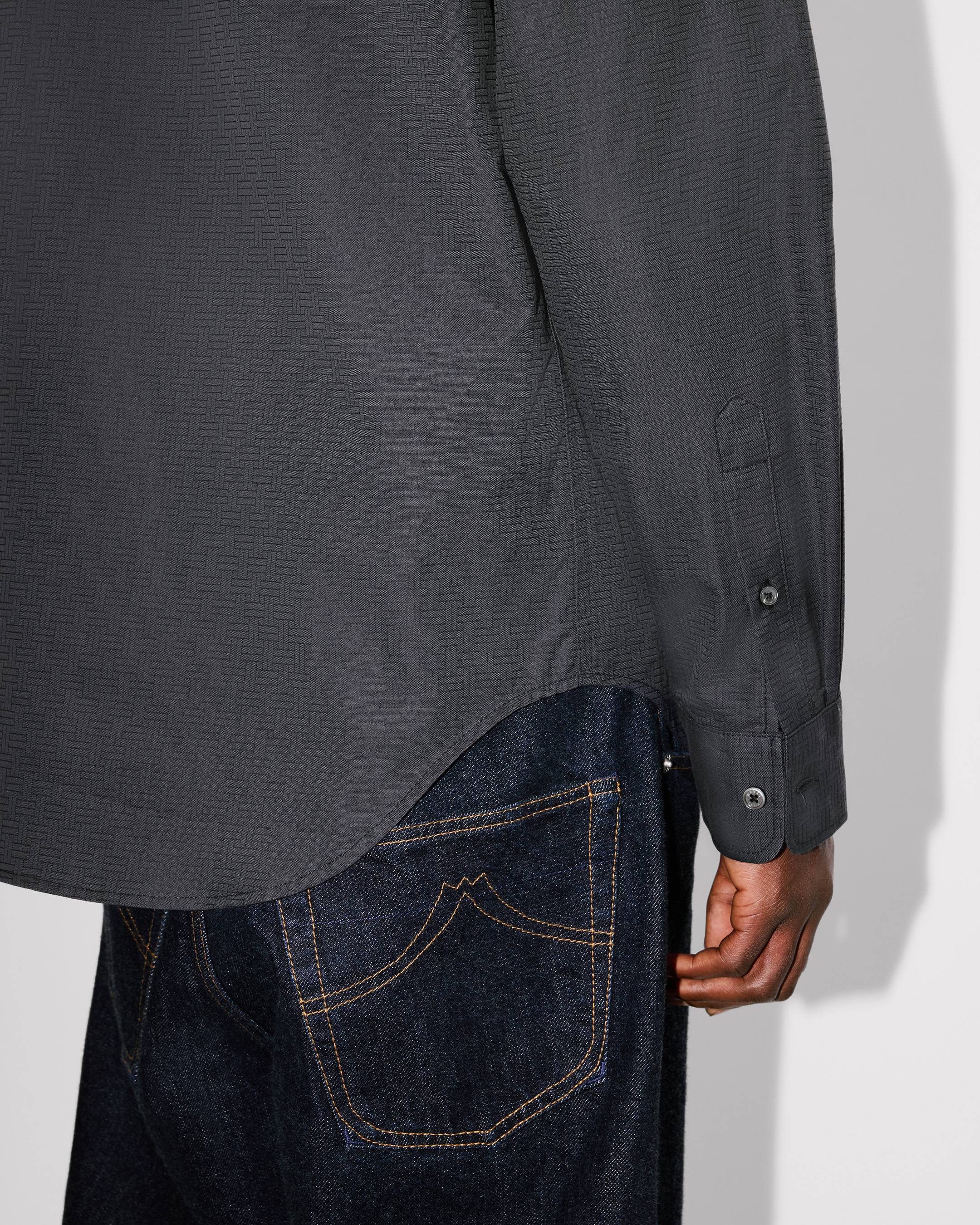 Chemise slim 'KENZO Weave' en jacquard de coton
