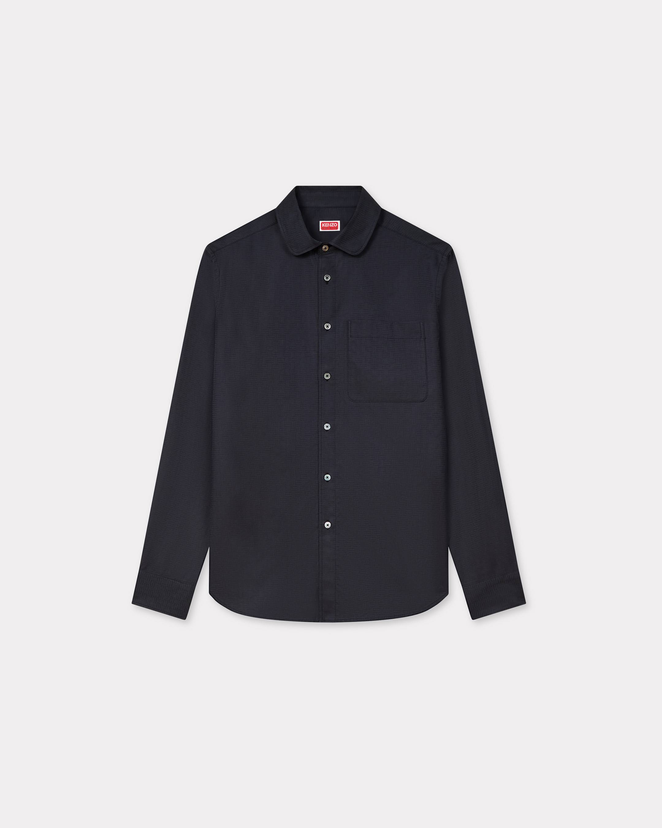 KENZO ' Weave' Slim Shirt Jacquard, Man, Black, Size 40,