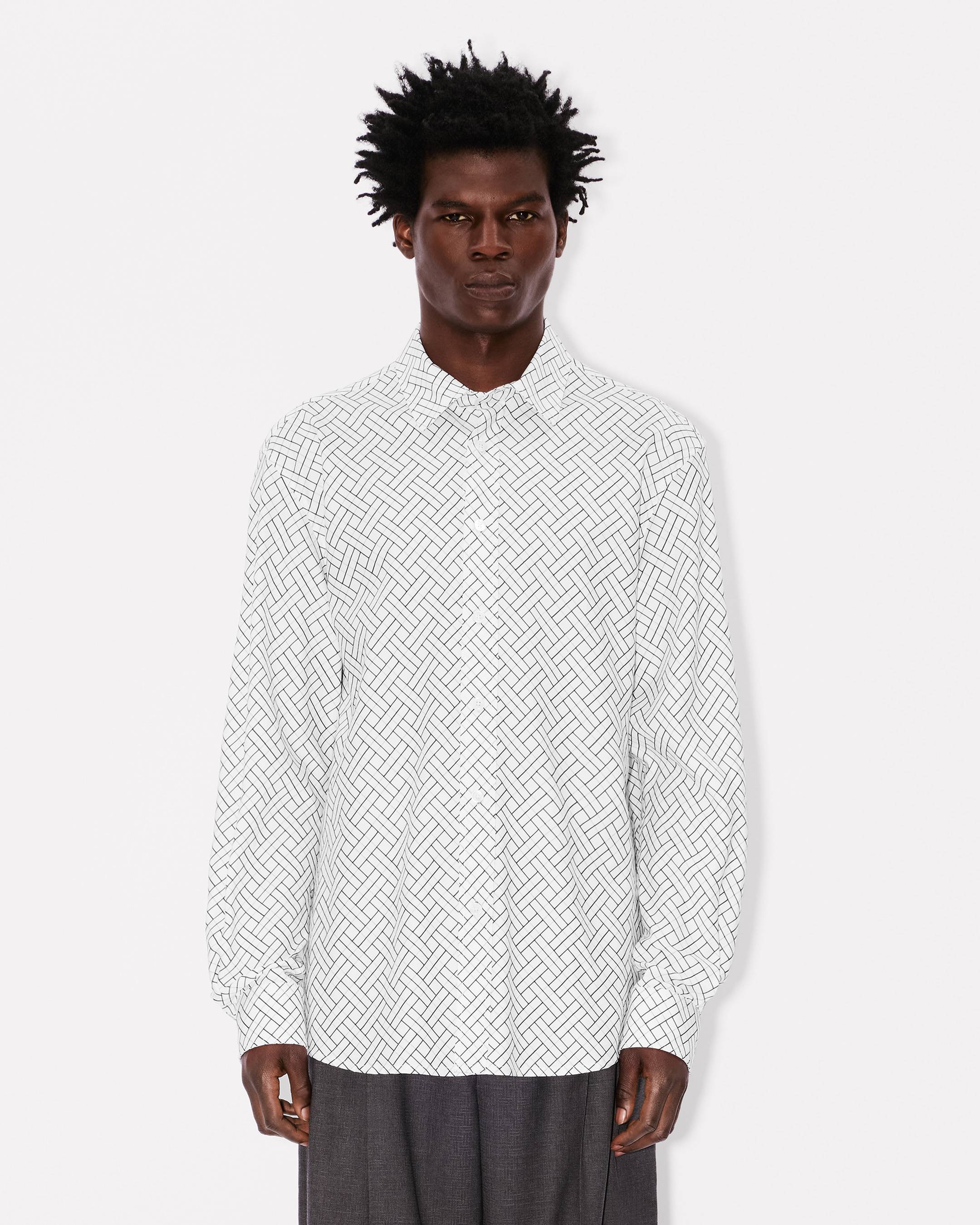 Camisa regular de jacquard de algodón 'KENZO Weave'
