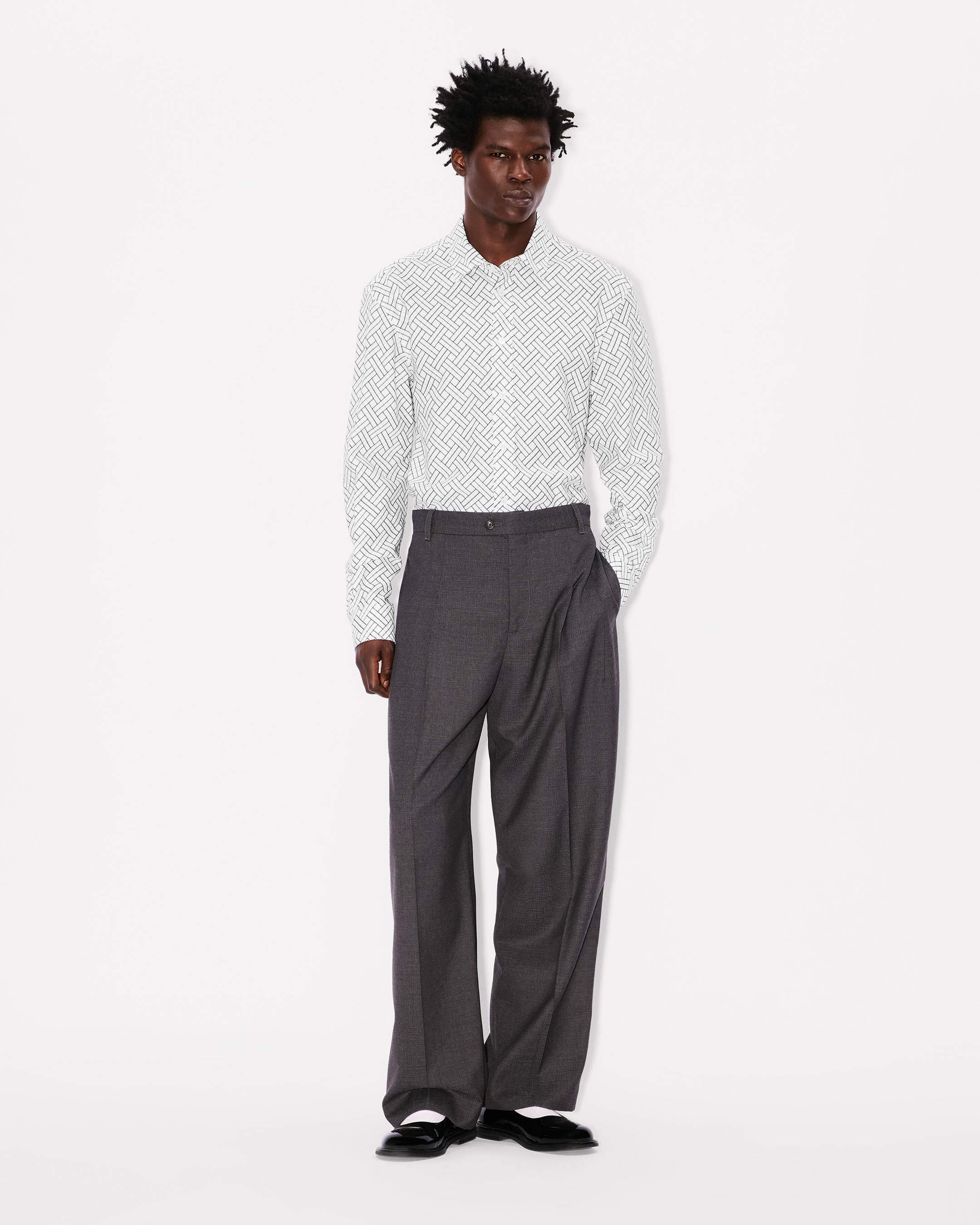 Camisa regular de jacquard de algodón 'KENZO Weave'