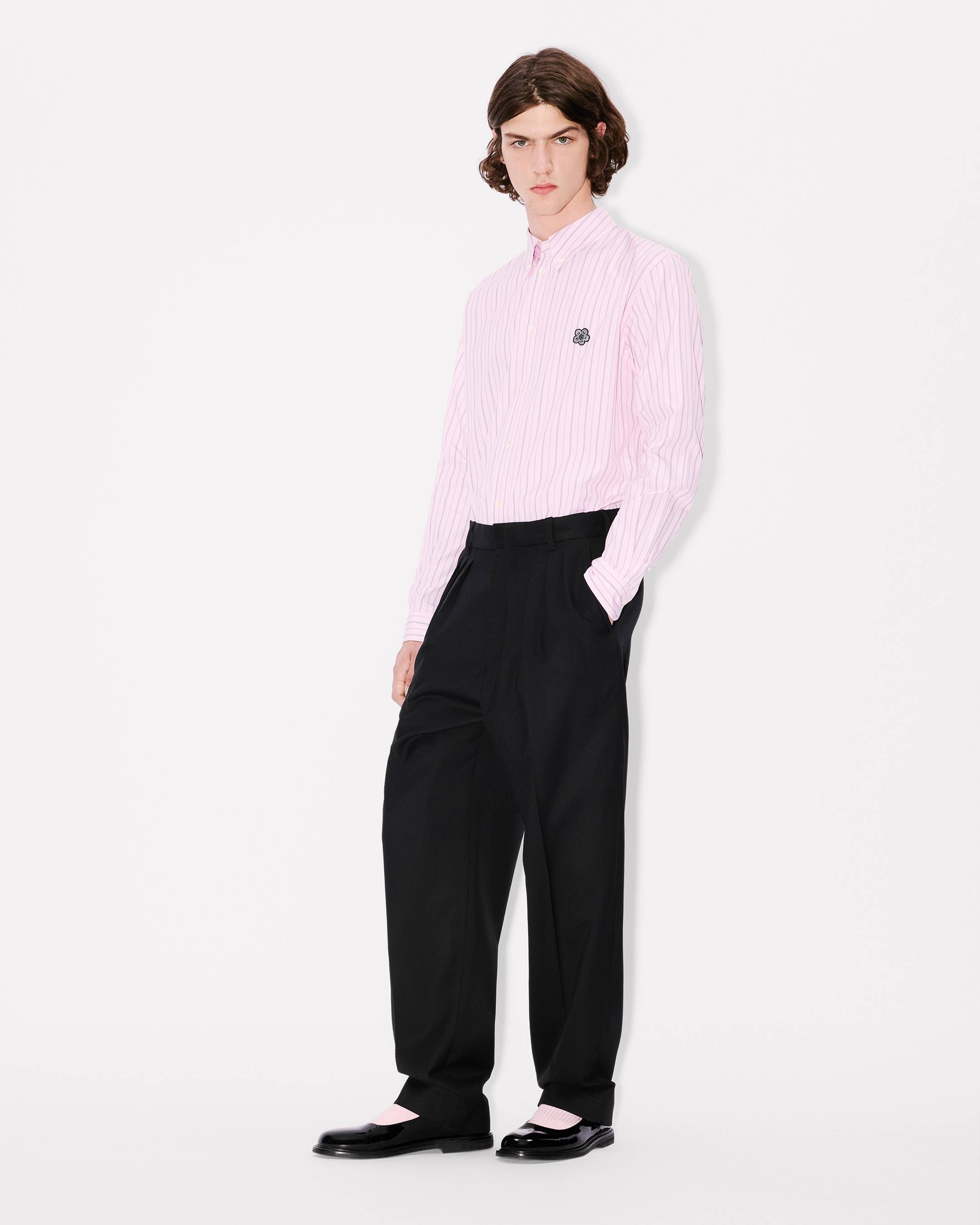 'Boke Flower' embroidered casual shirt cotton poplin