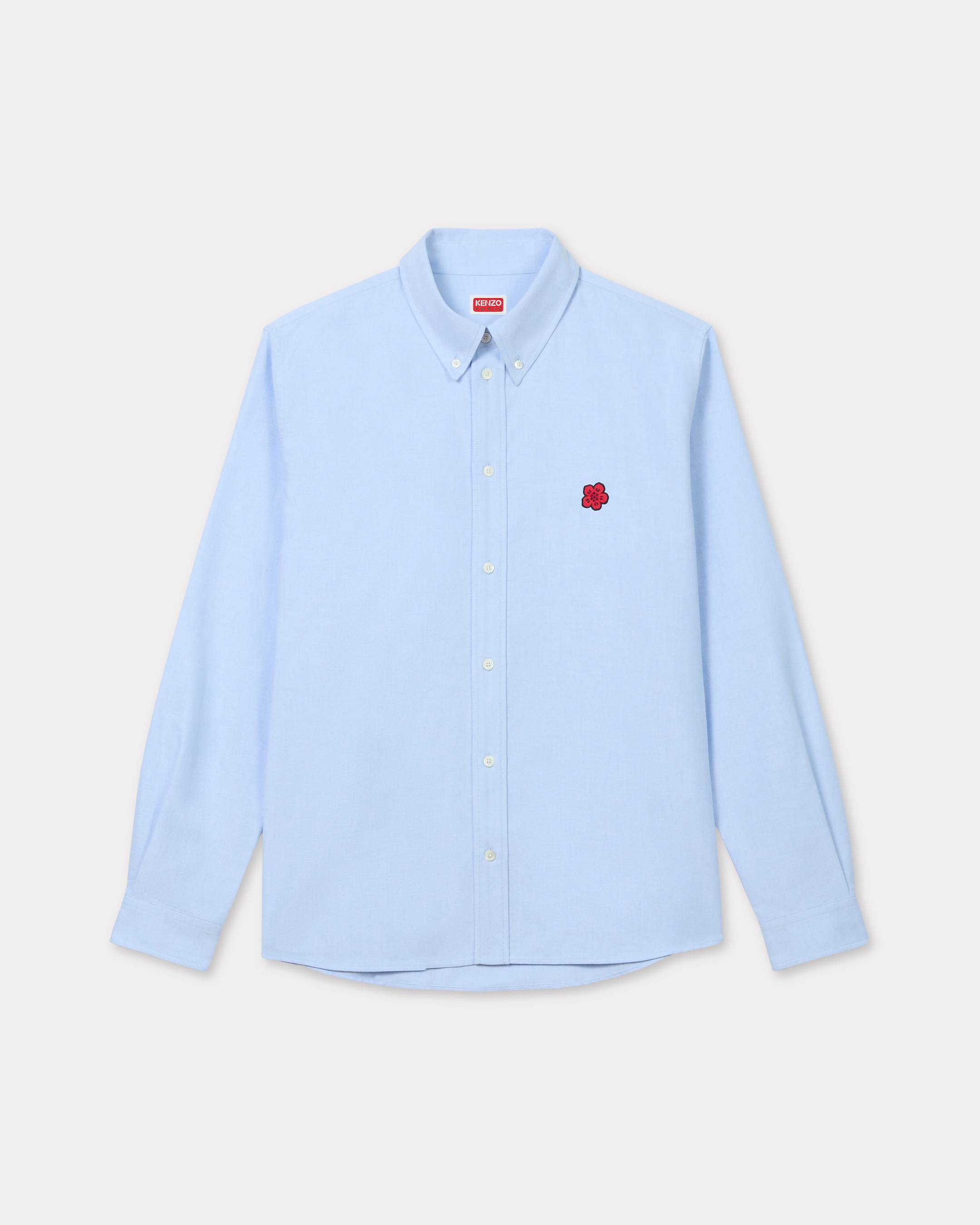 KENZO 'Boke Flower' Embroidered Casual Shirt Oxford, Man, Sky Blue, Size 38,
