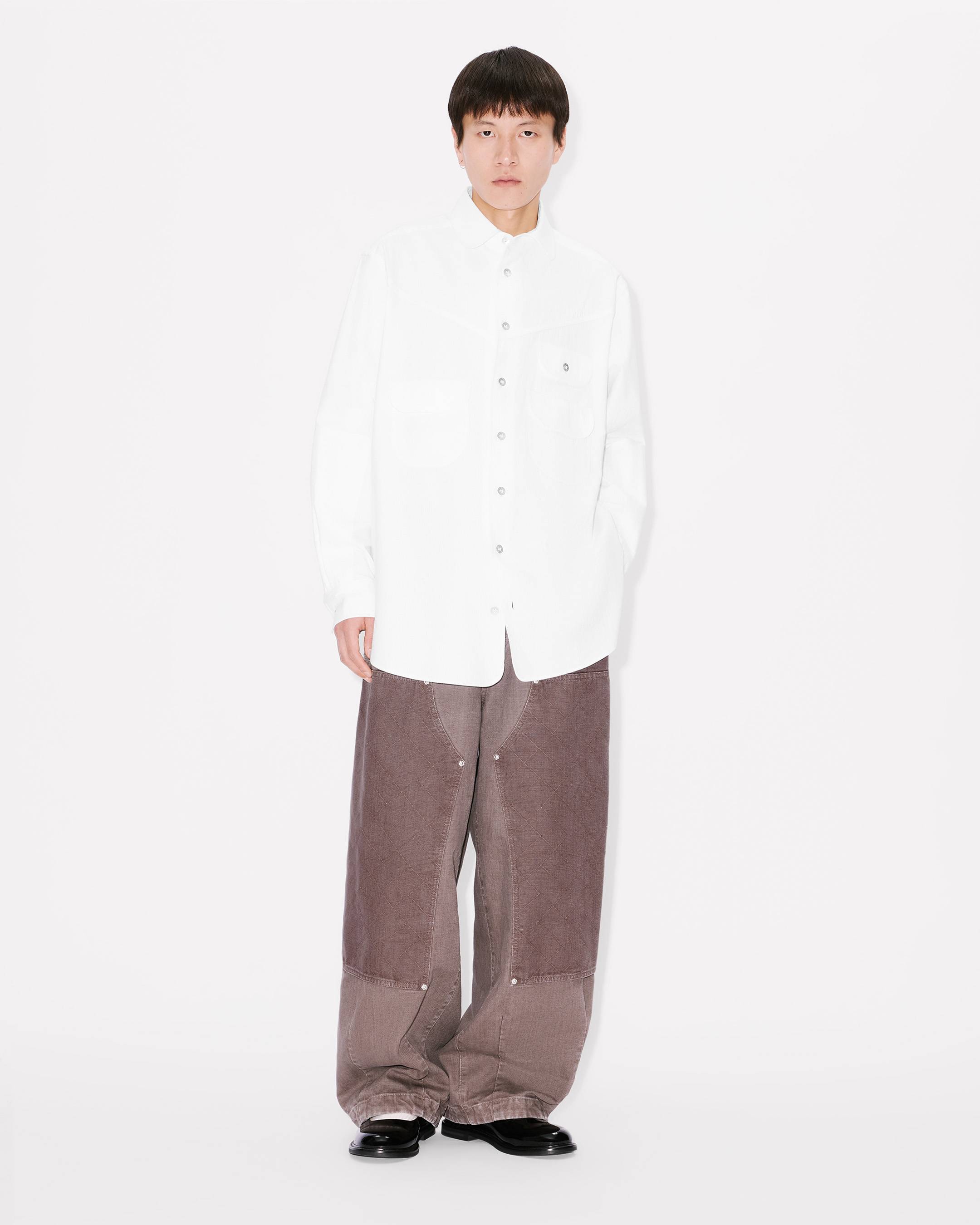Workwear overshirt in textured cotton