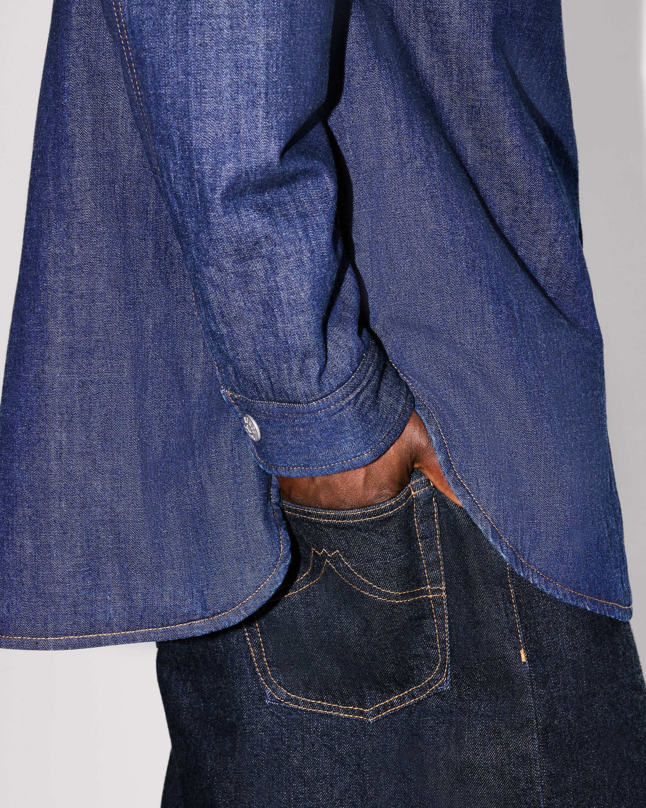 Sobrecamisa acolchada en denim japonés