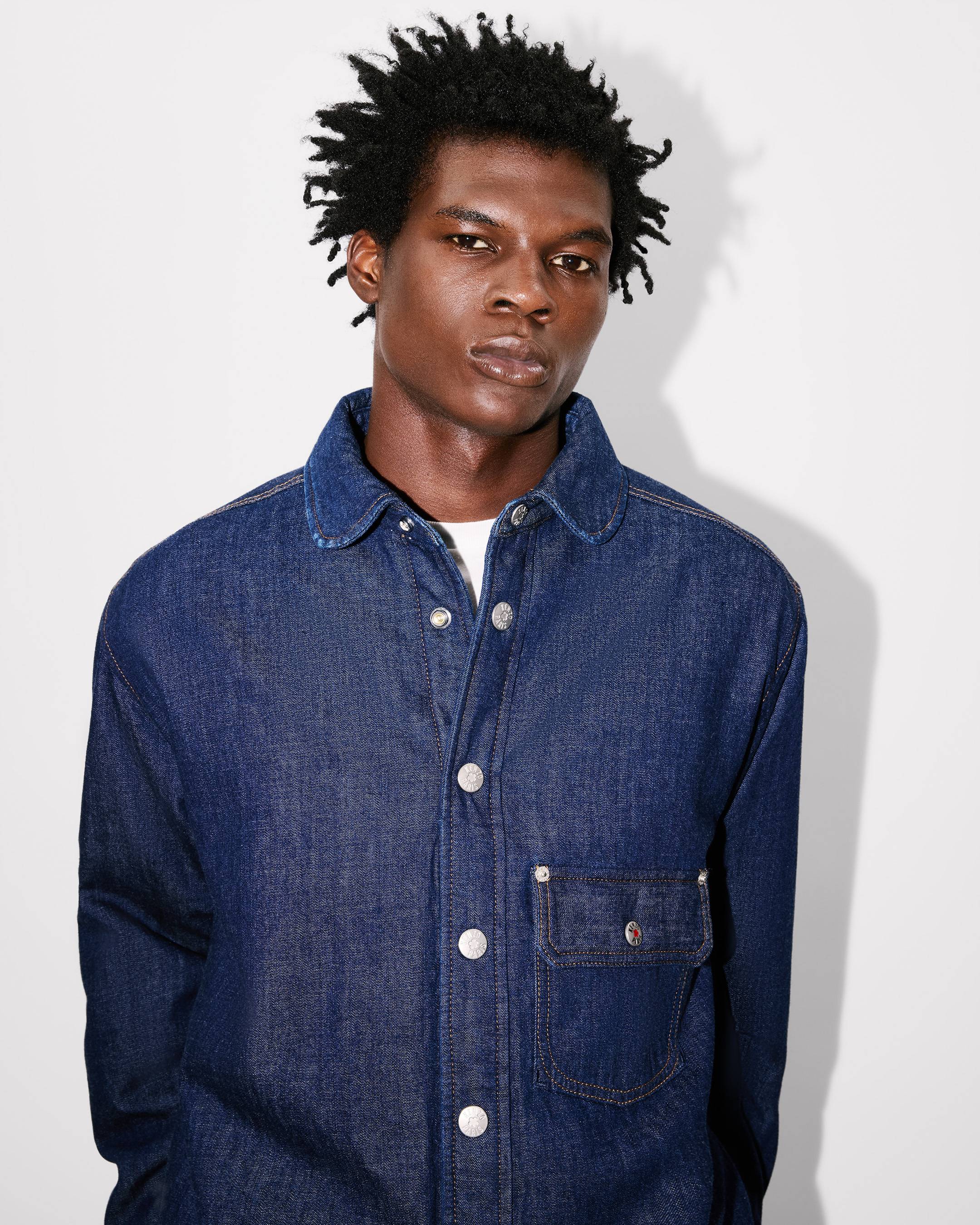 Sobrecamisa acolchada en denim japonés