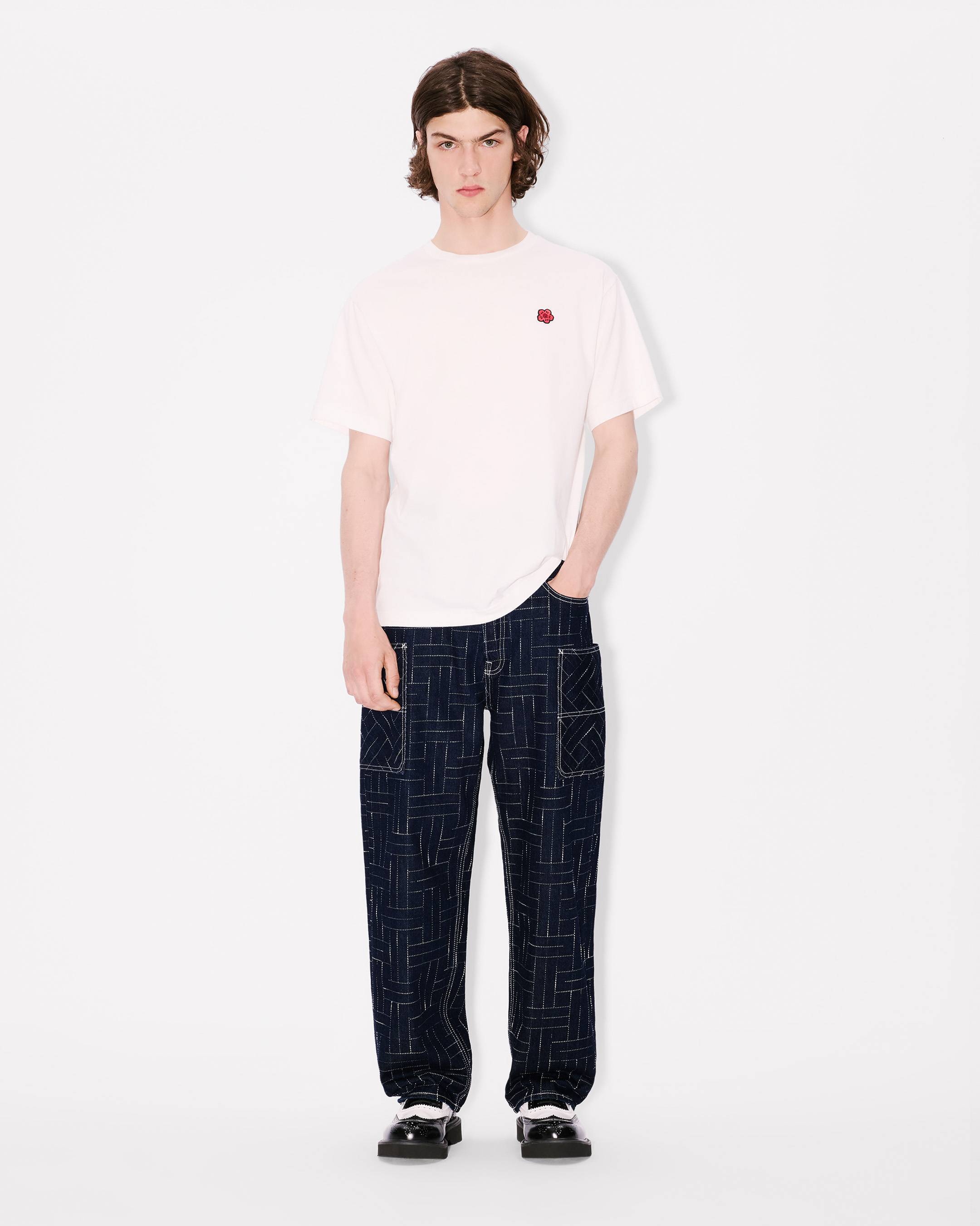 'KENZO Weave' cargo monkey fit jeans in Japanese denim