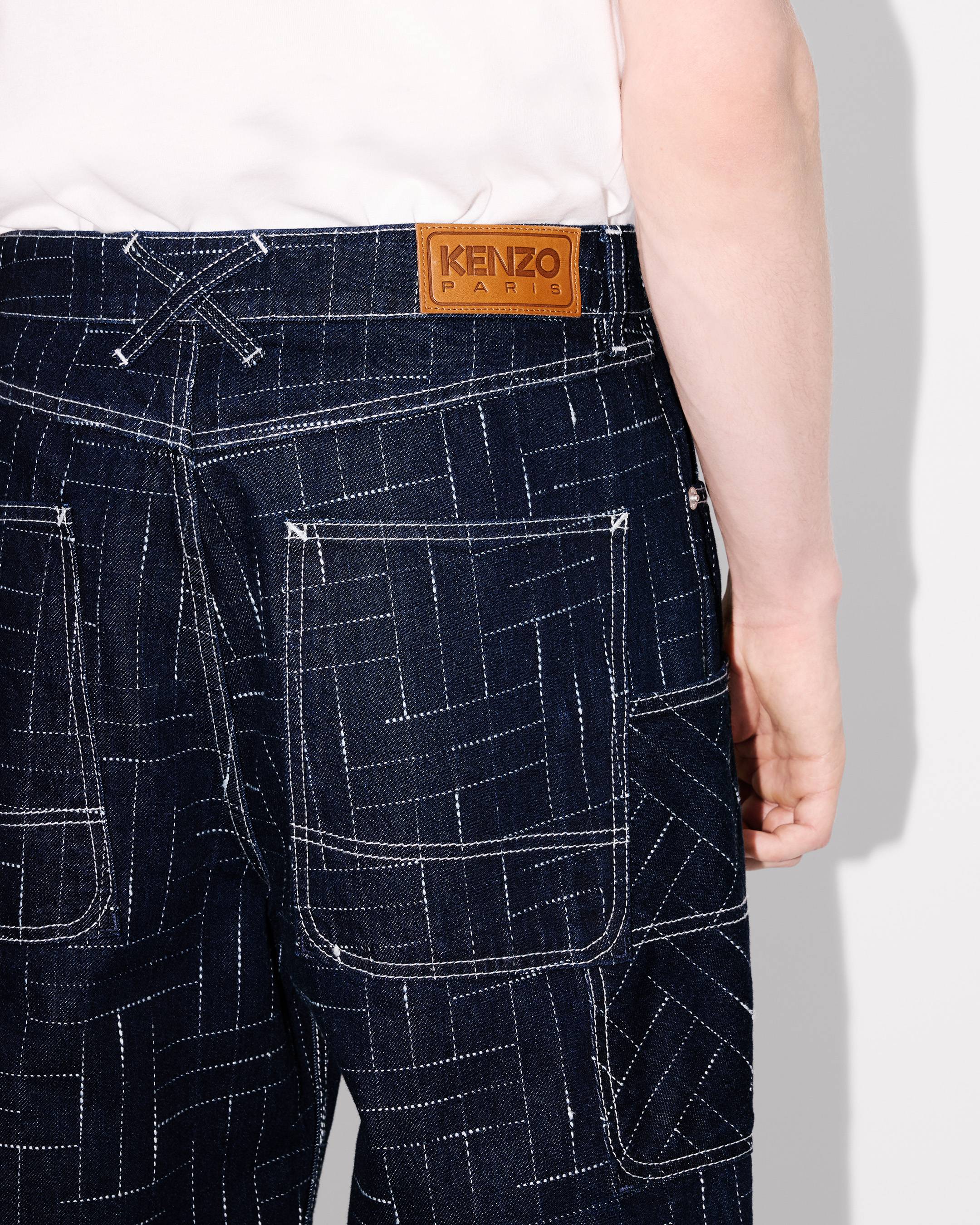 'KENZO Weave' cargo monkey fit jeans in Japanese denim