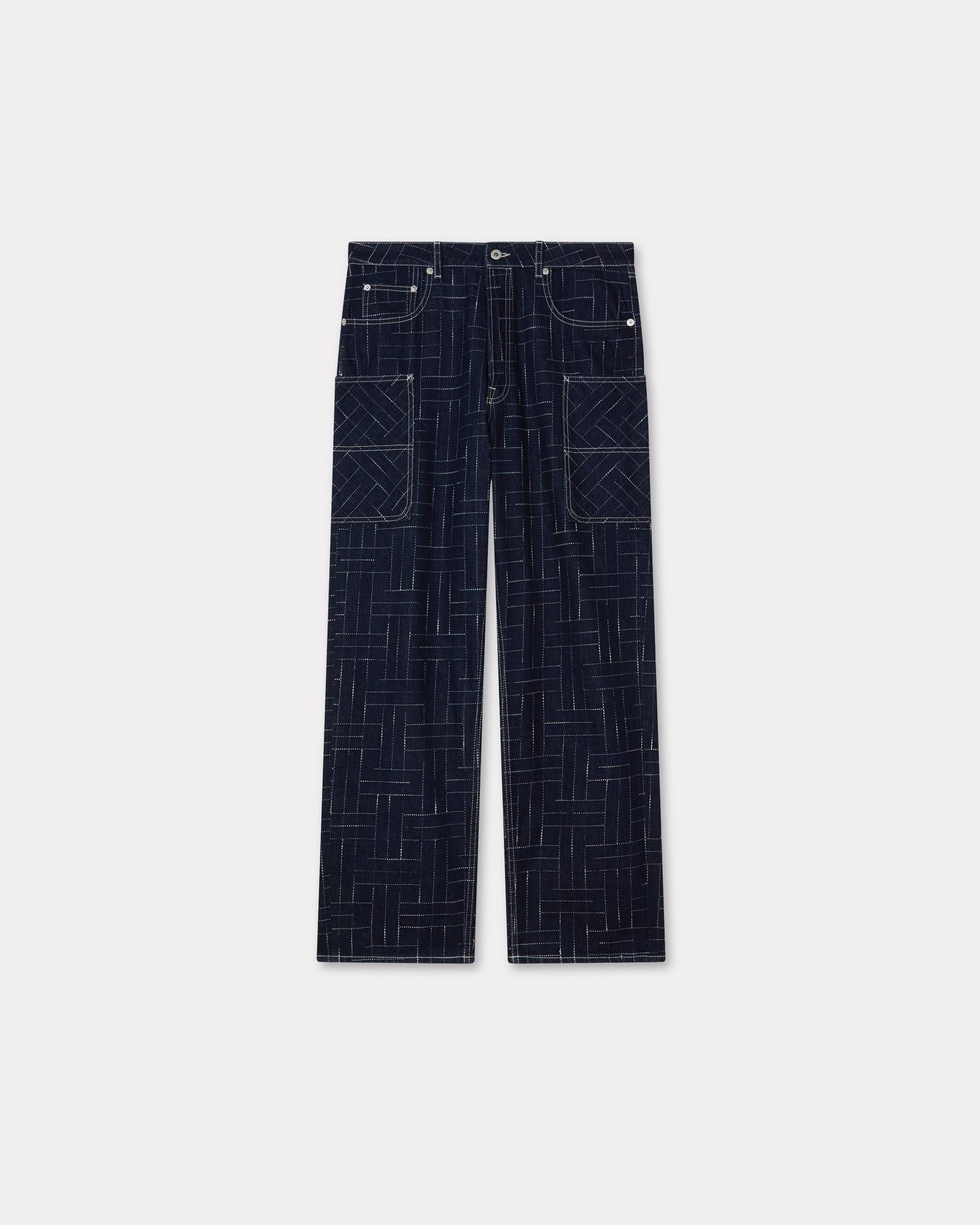 'KENZO Weave' cargo monkey fit jeans in Japanese denim