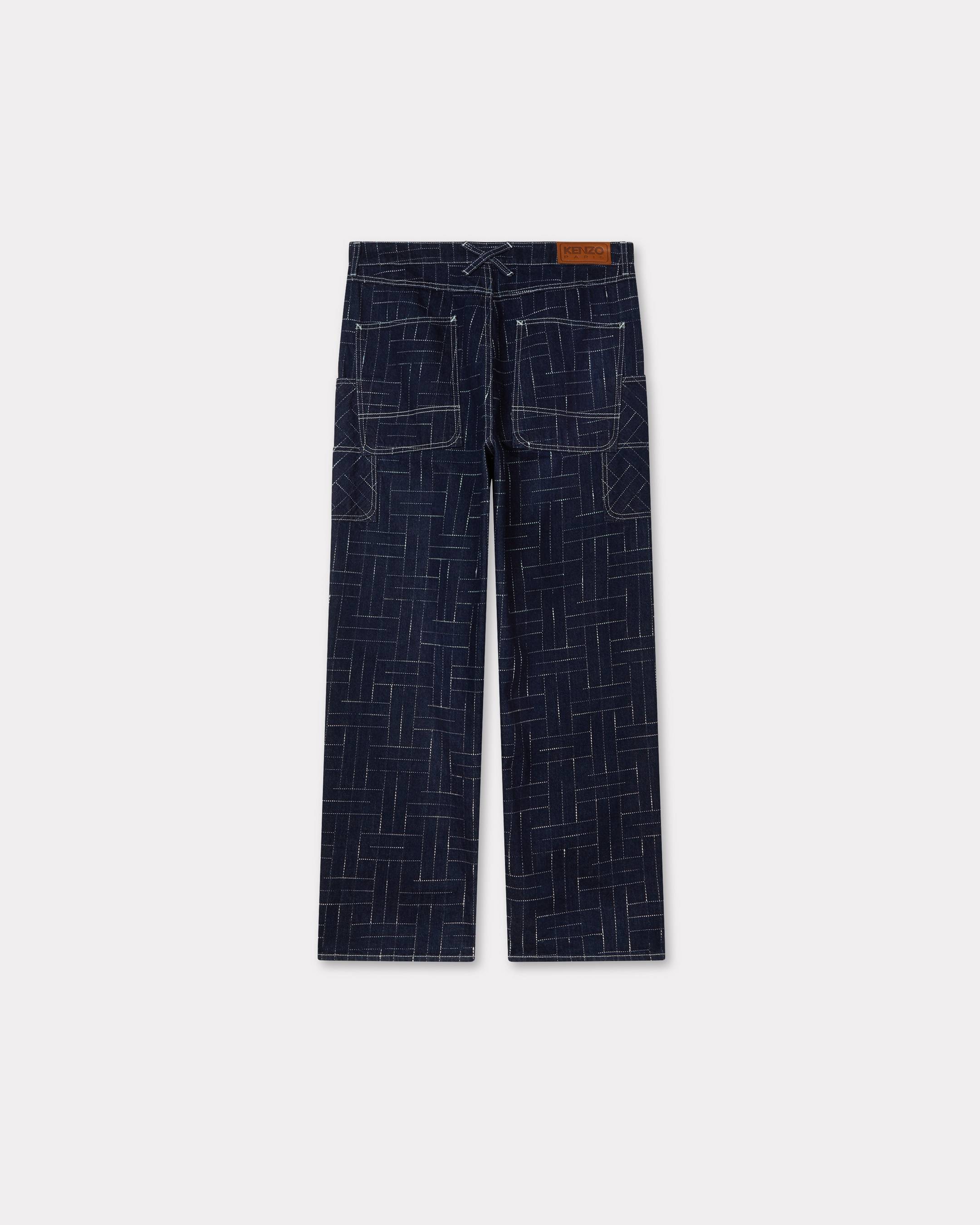 'KENZO Weave' cargo monkey fit jeans in Japanese denim