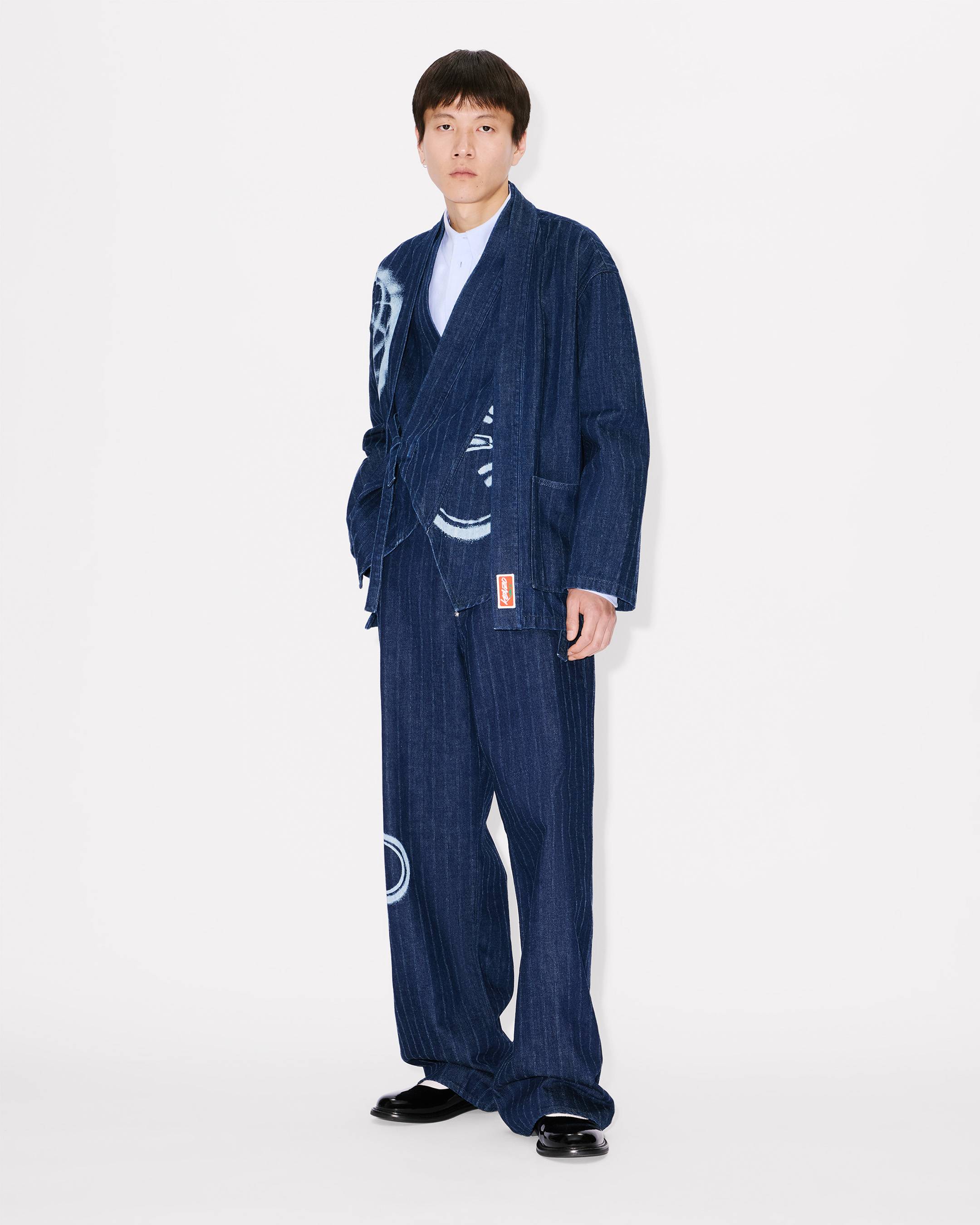 'Kenzo x Futura 2000' turn up wide fit jeans in Japanese denim