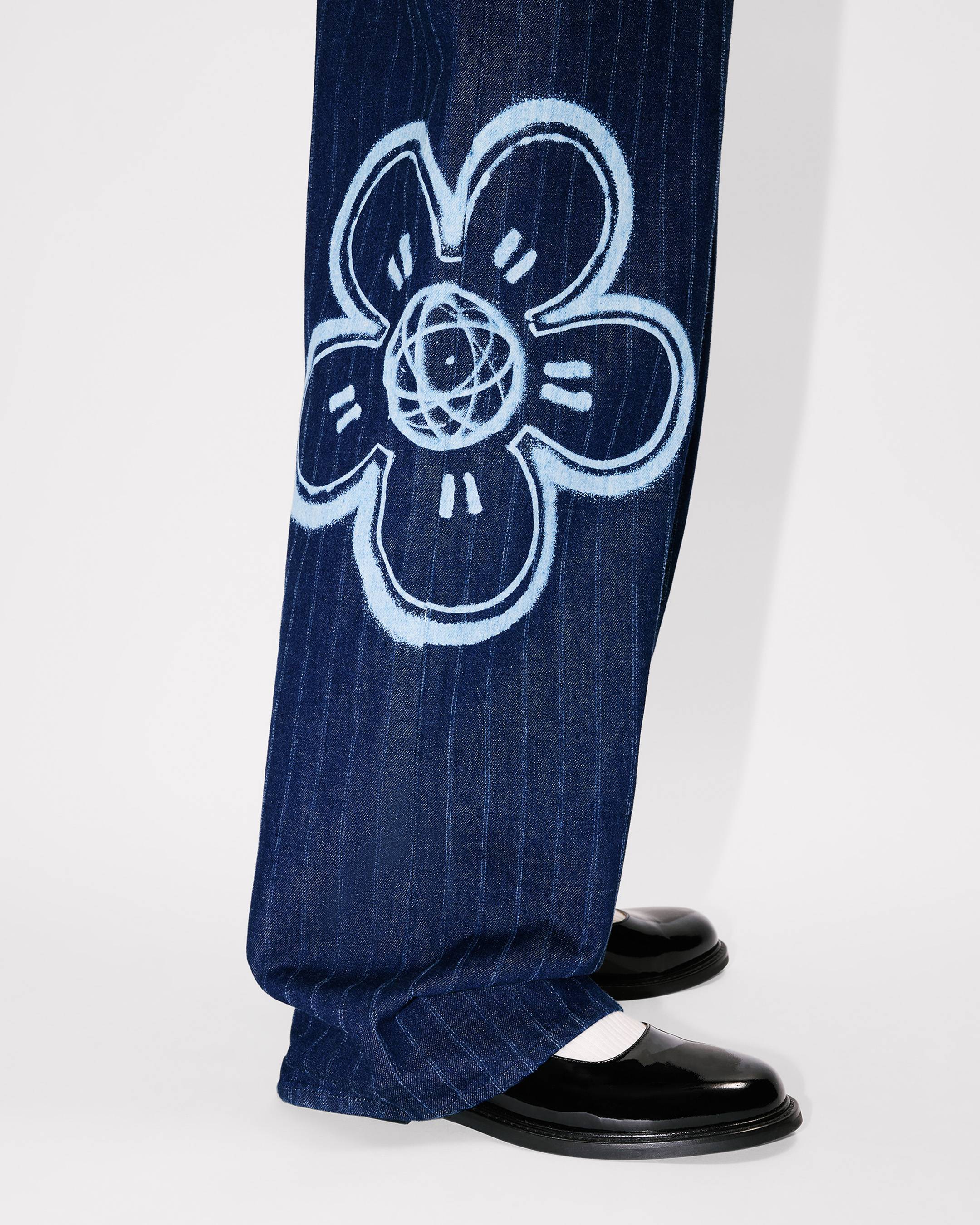 'Kenzo x Futura 2000' turn up wide fit jeans in Japanese denim