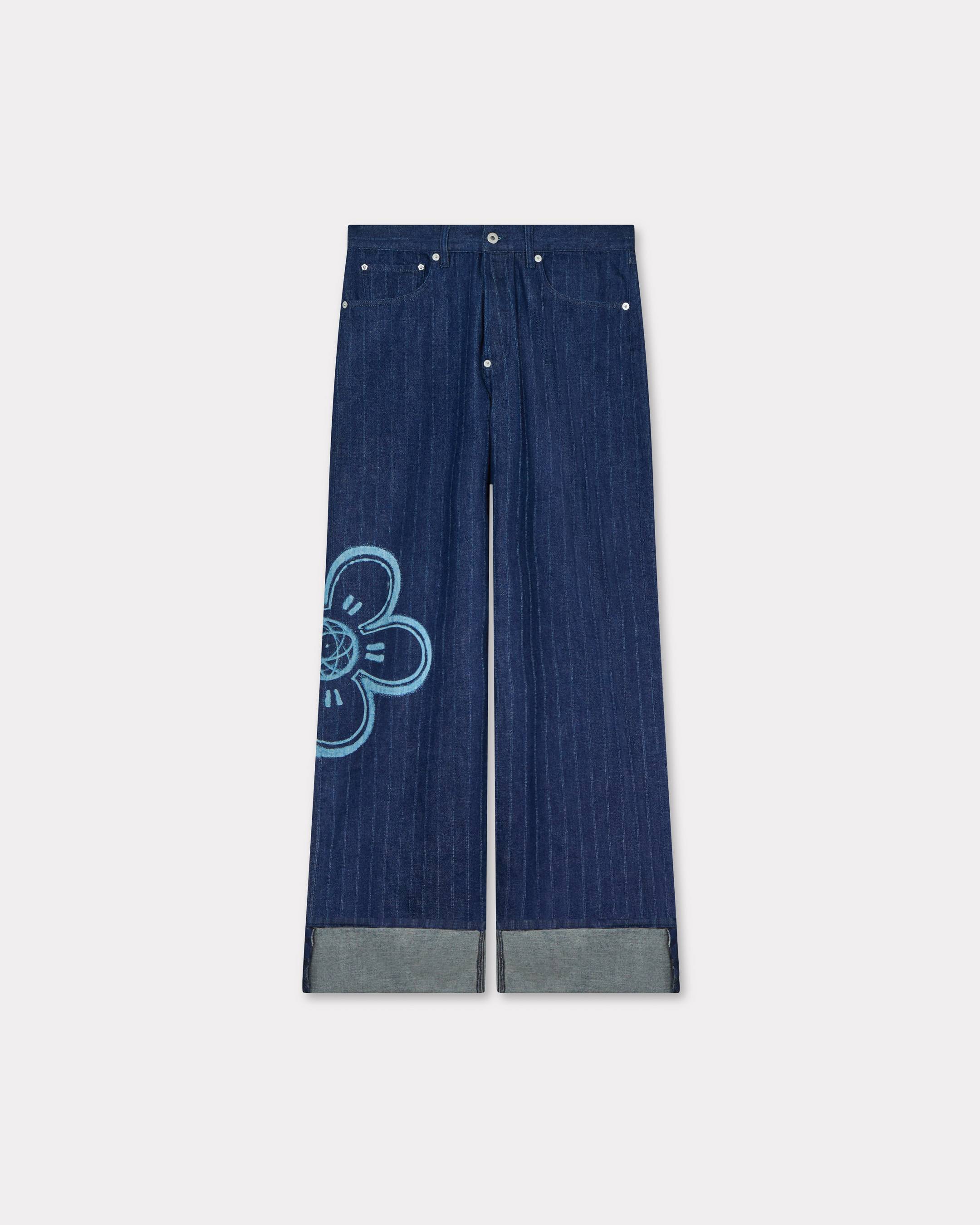 'Kenzo x Futura 2000' turn up wide fit jeans in Japanese denim