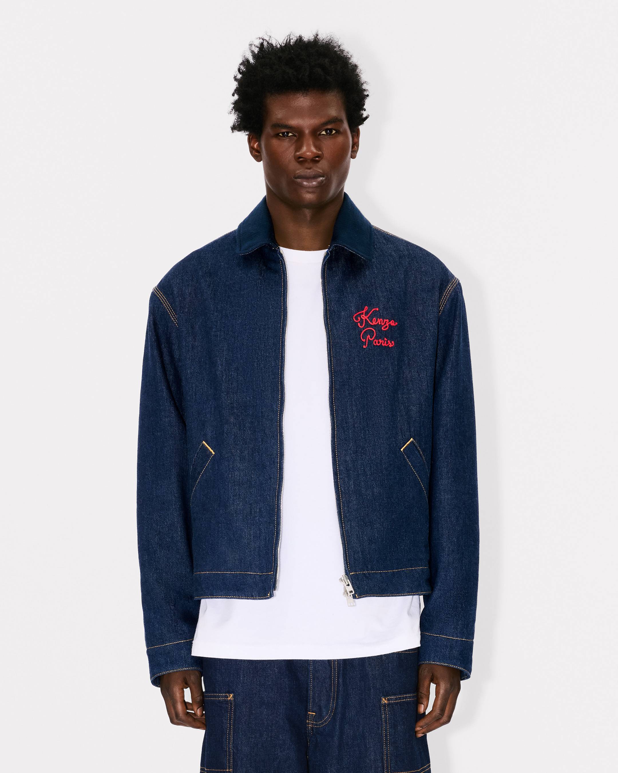 Padded workwear jacket japanese denim
