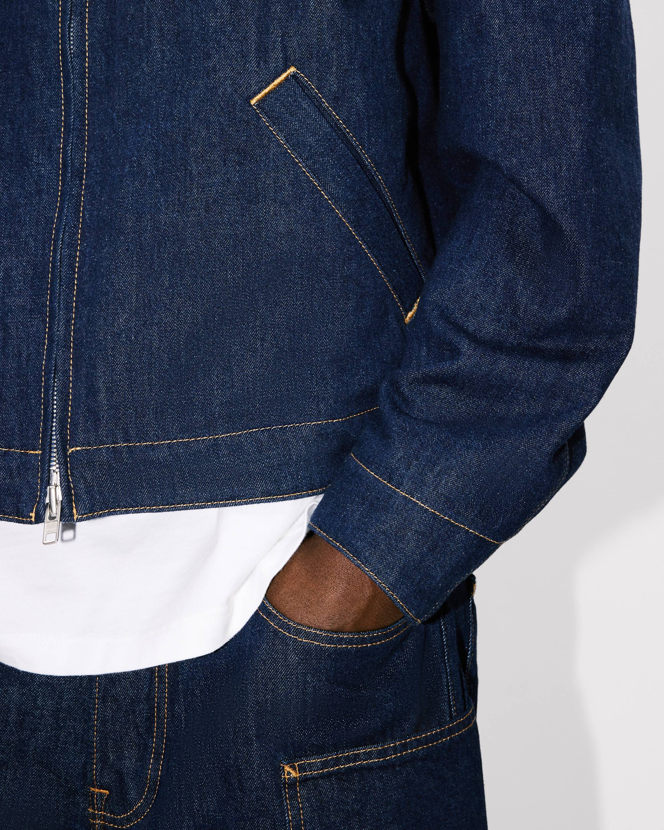 Padded workwear jacket japanese denim