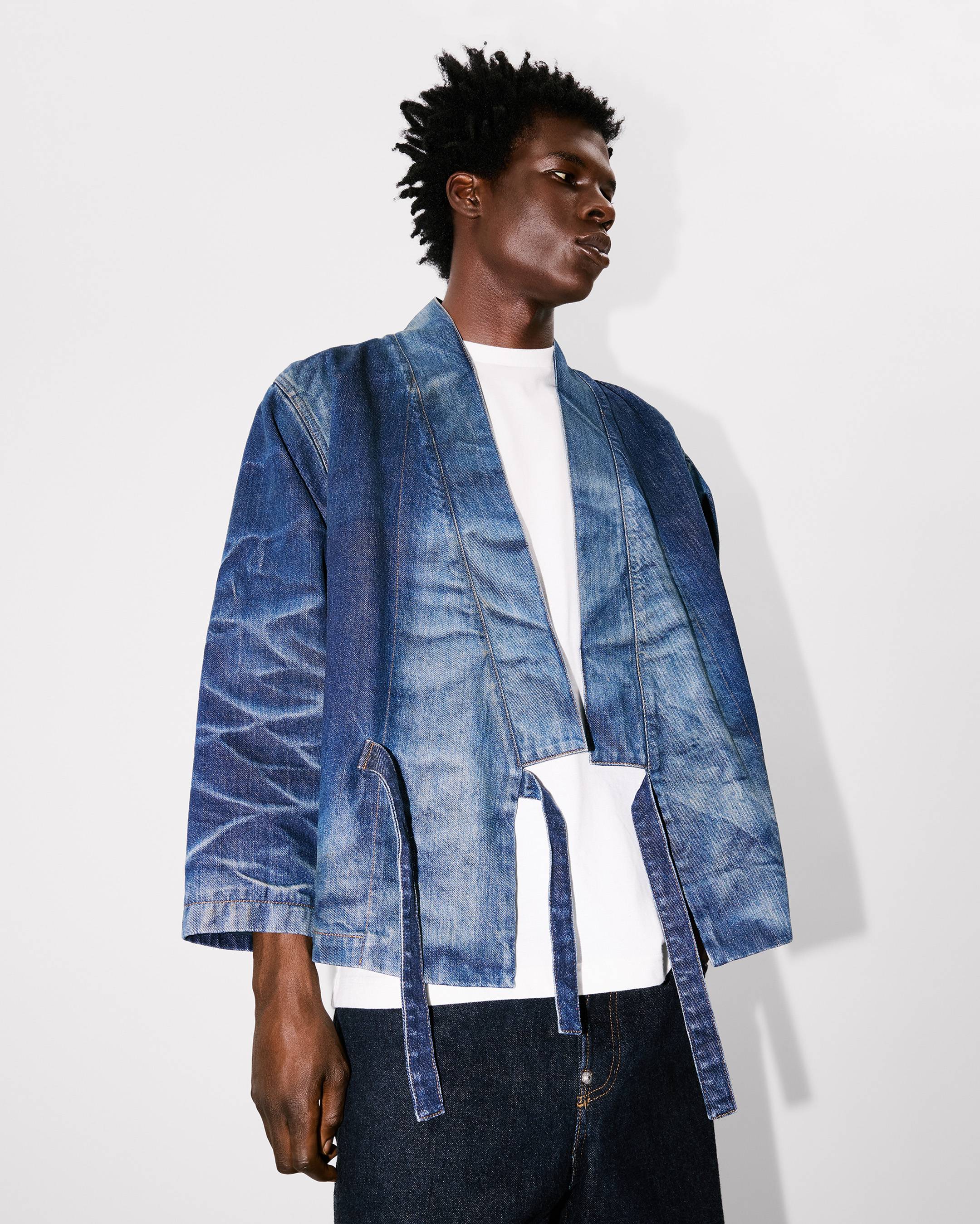 Kimono jacket in Japanese denim