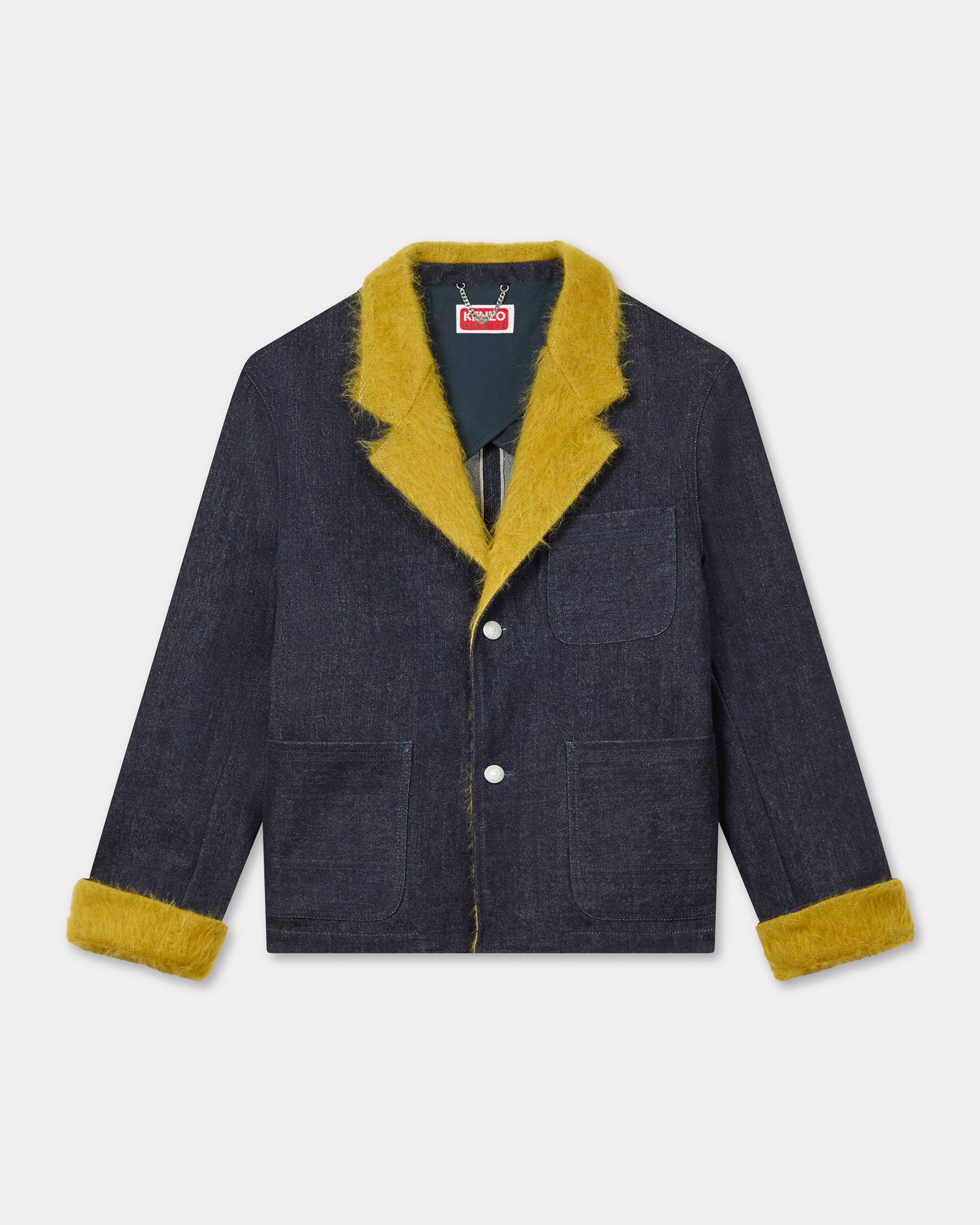 Fur tailored jacket Japanese denim