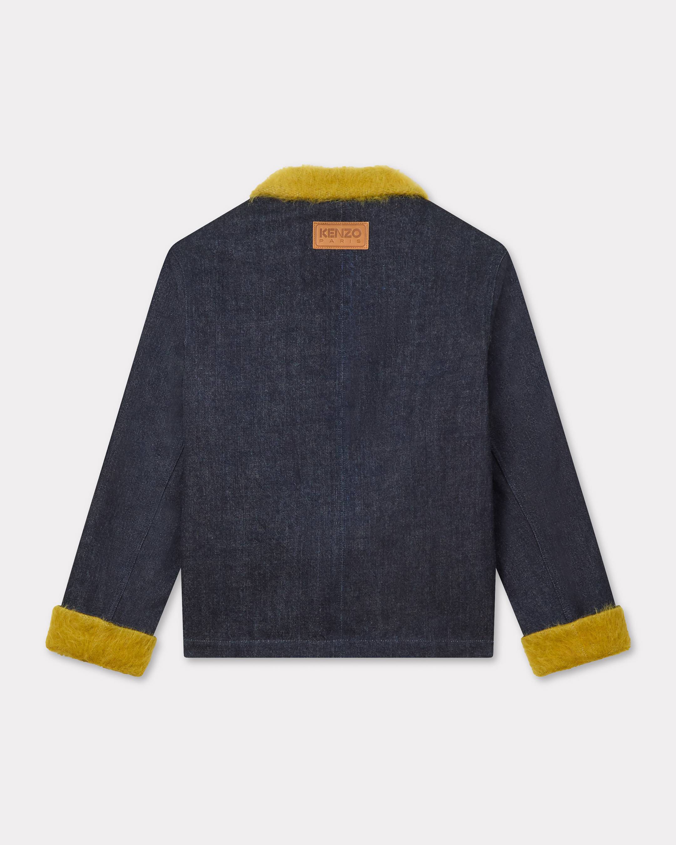 Fur tailored jacket in Japanese denim