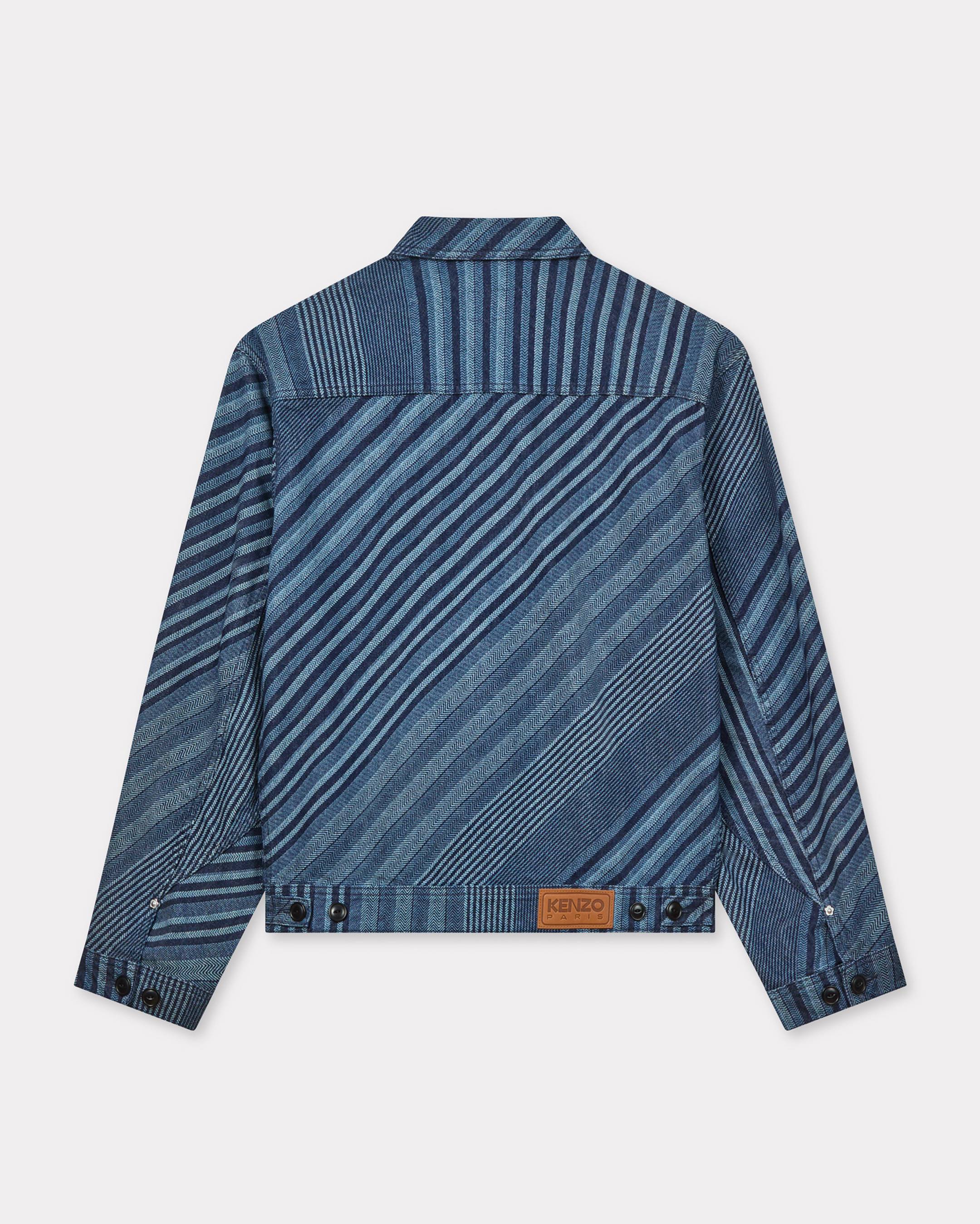 'KENZO Diagonal Stripe' zipped trucker jacket in Japanese denim