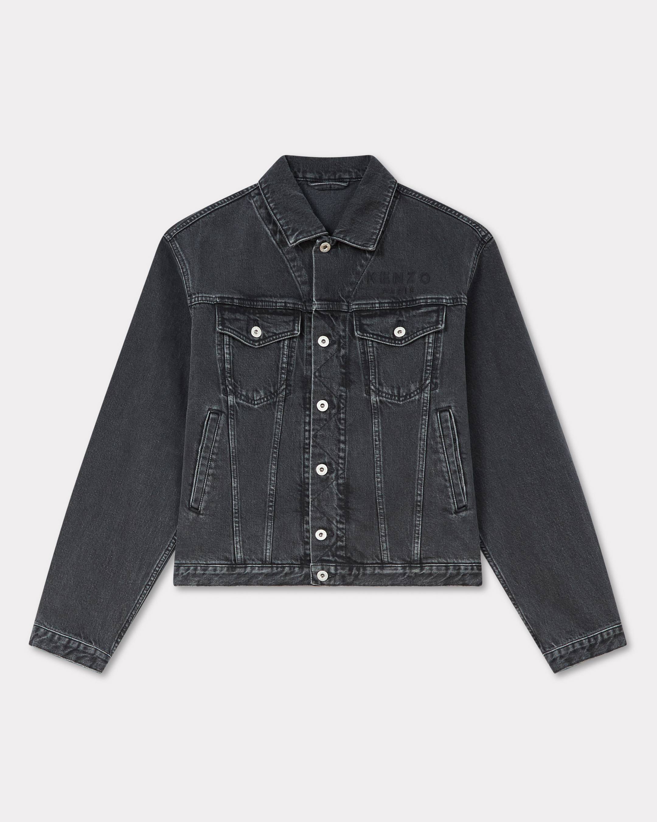 KENZO 'Boke Flower' Embroidered Trucker Jacket In Japanese Denim, Man, Stone Bleached Black Size S, Denim