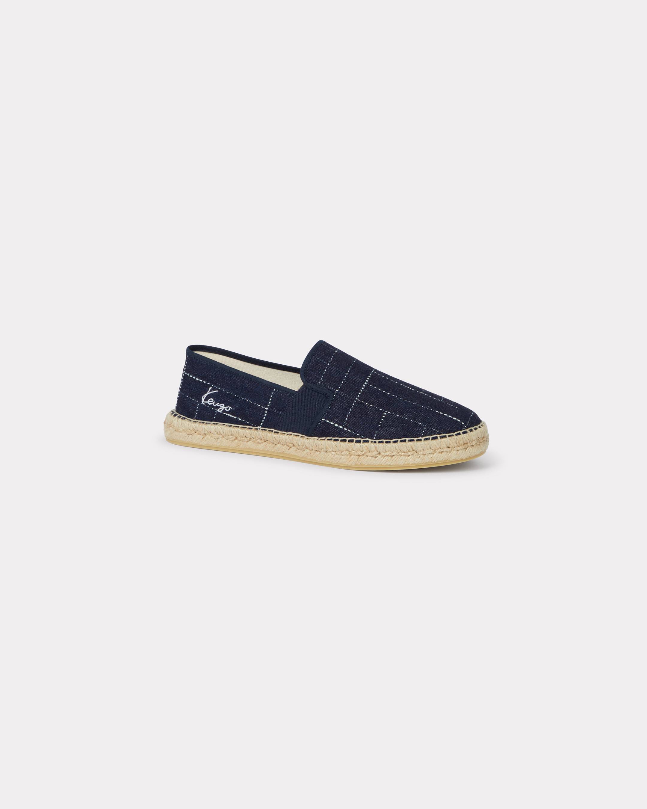KENZO 'Kenzo Weave' Espadrilles In Denim Rinse Blue Mens - Size 45