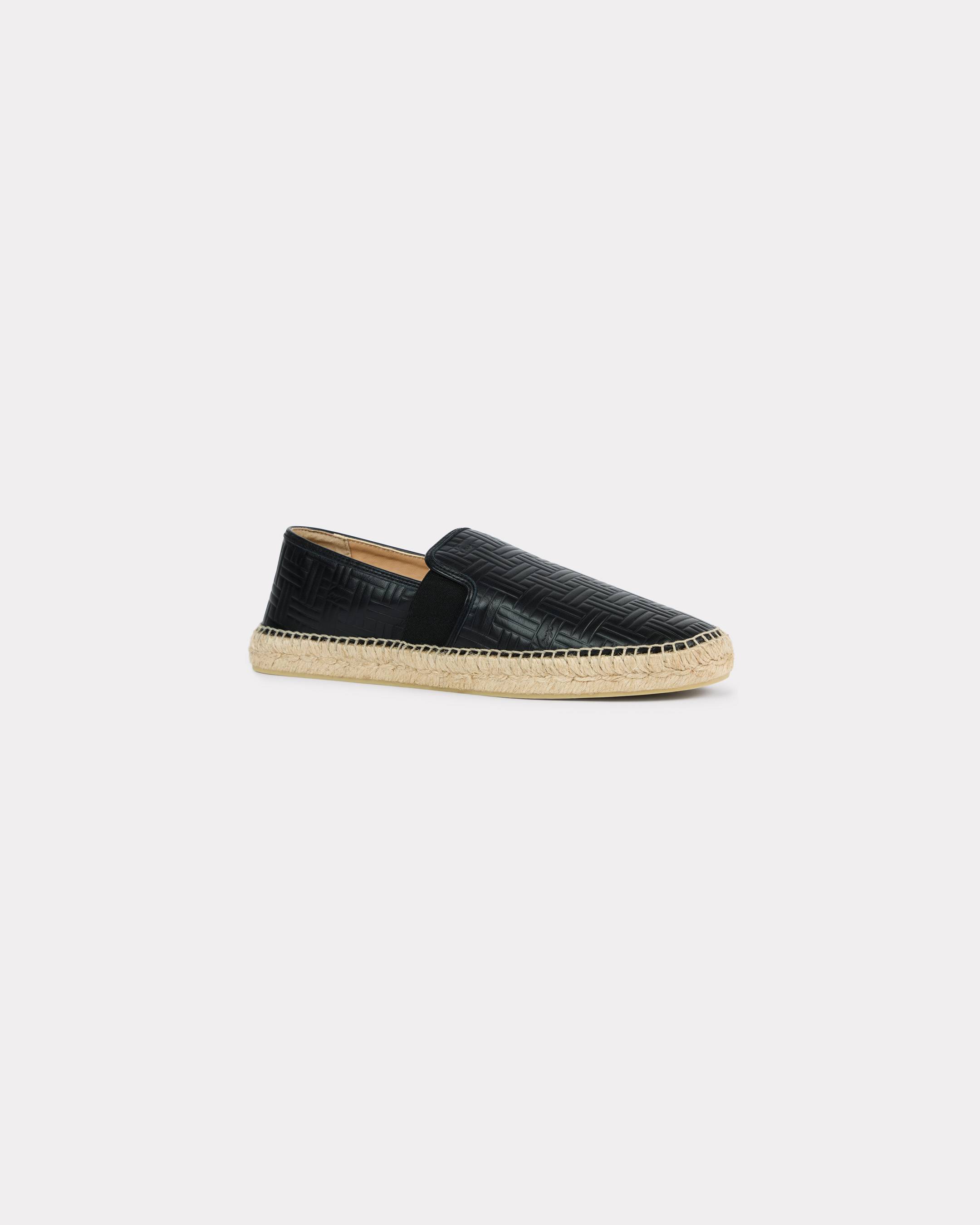 'KENZO Weave' debossed espadrilles in leather