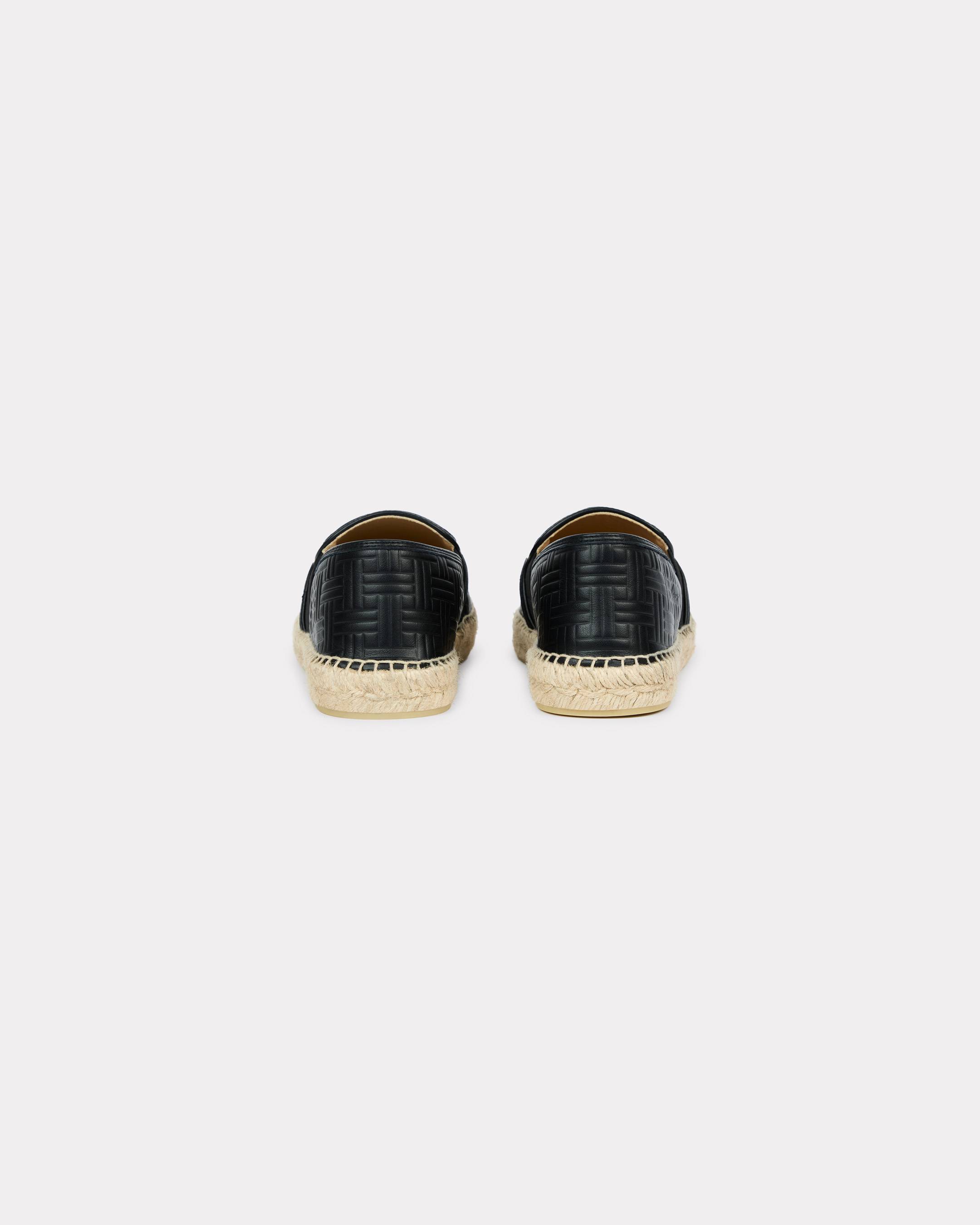 'KENZO Weave' debossed espadrilles in leather