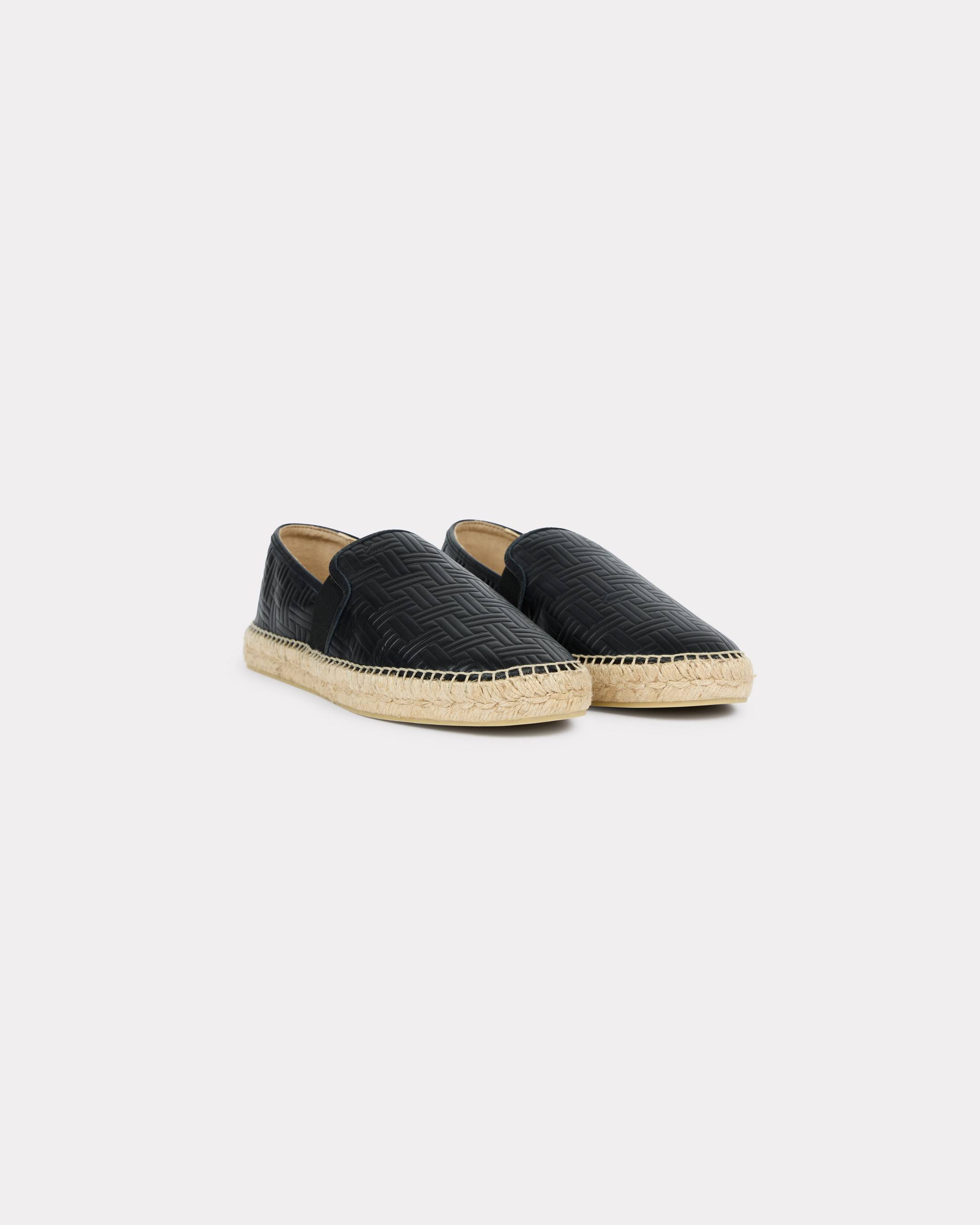 'KENZO Weave' debossed espadrilles in leather