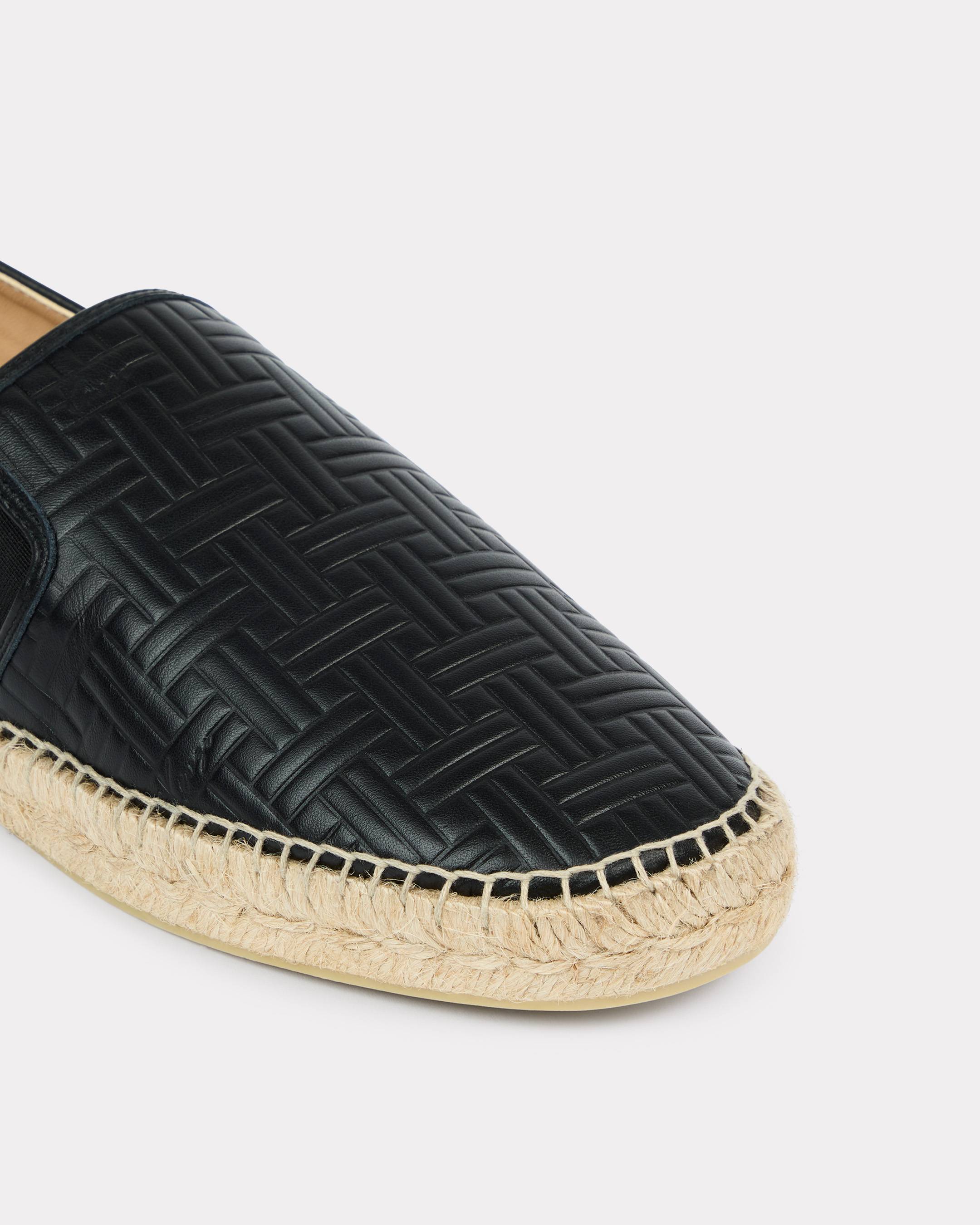 'KENZO Weave' debossed espadrilles in leather