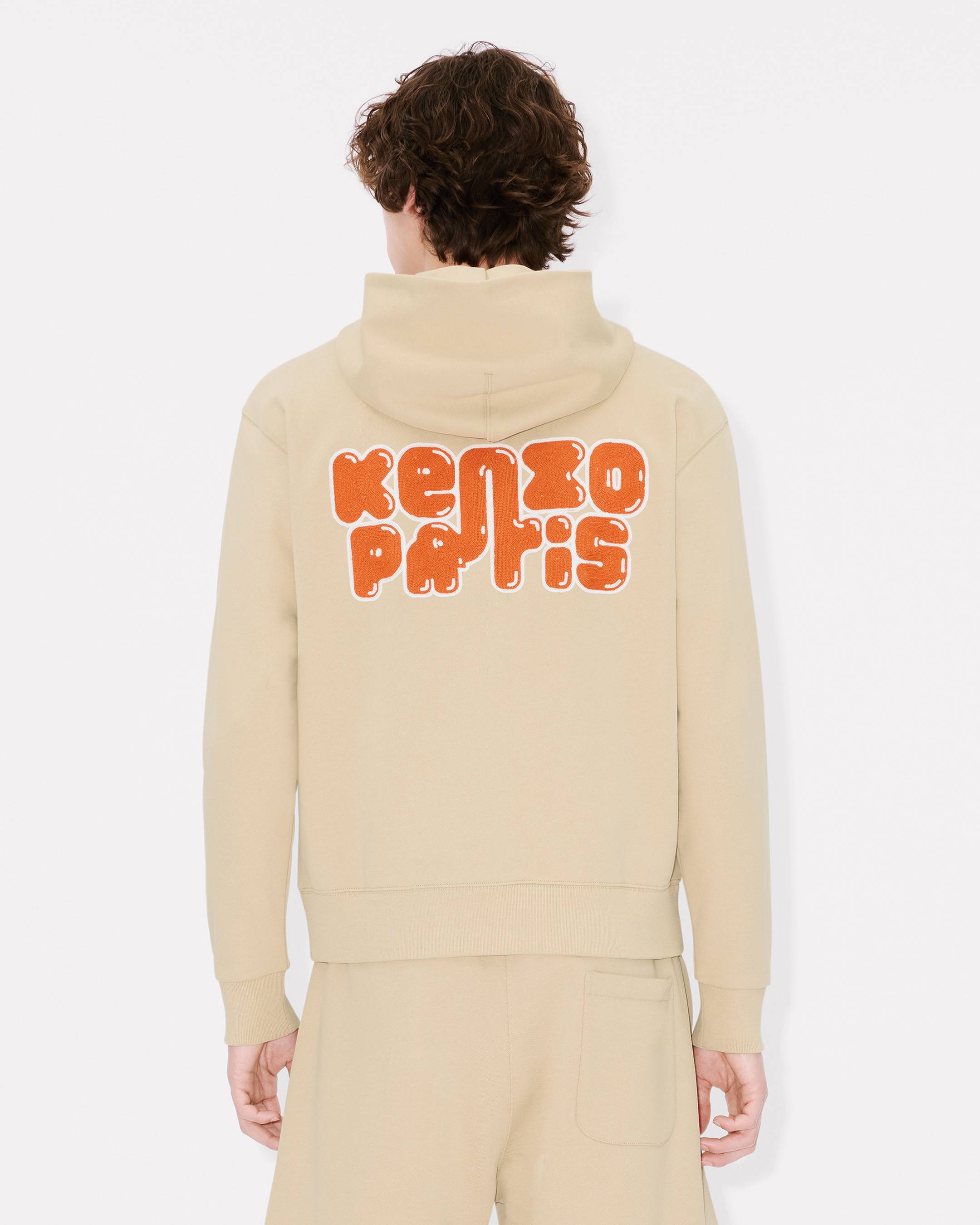 KENZO Elephant Logo' embroidered full-zip hoodie in cotton