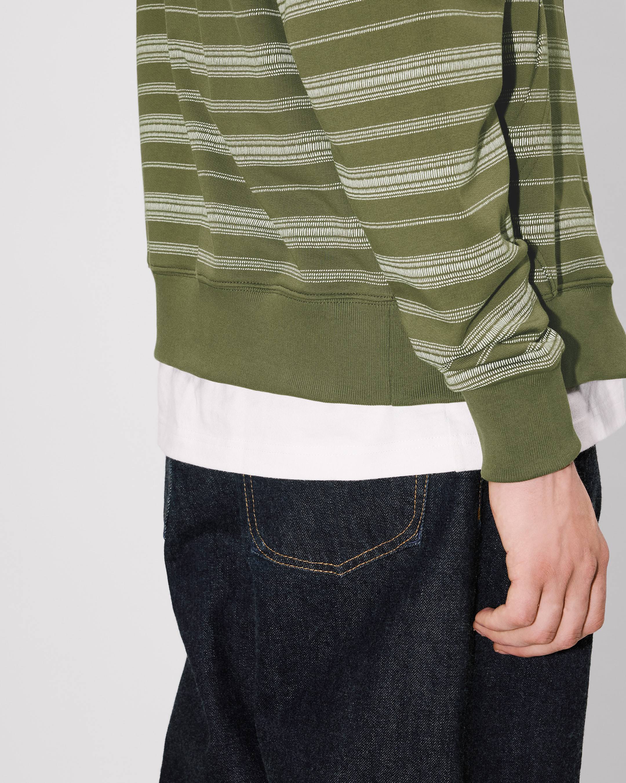 'Boke Flower' striped embroidered full-zip hoodie in coton