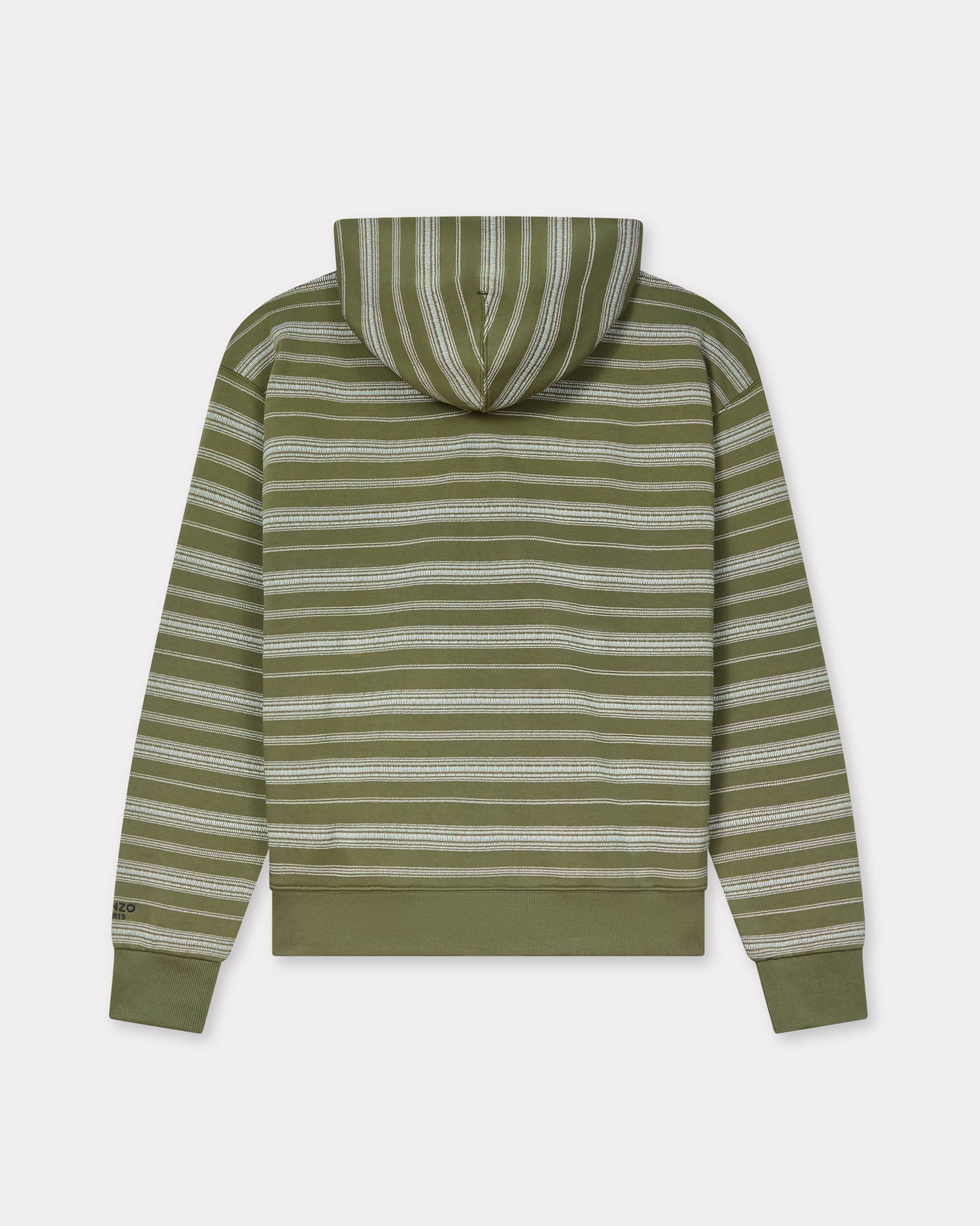 'Boke Flower' striped embroidered full-zip hoodie in coton