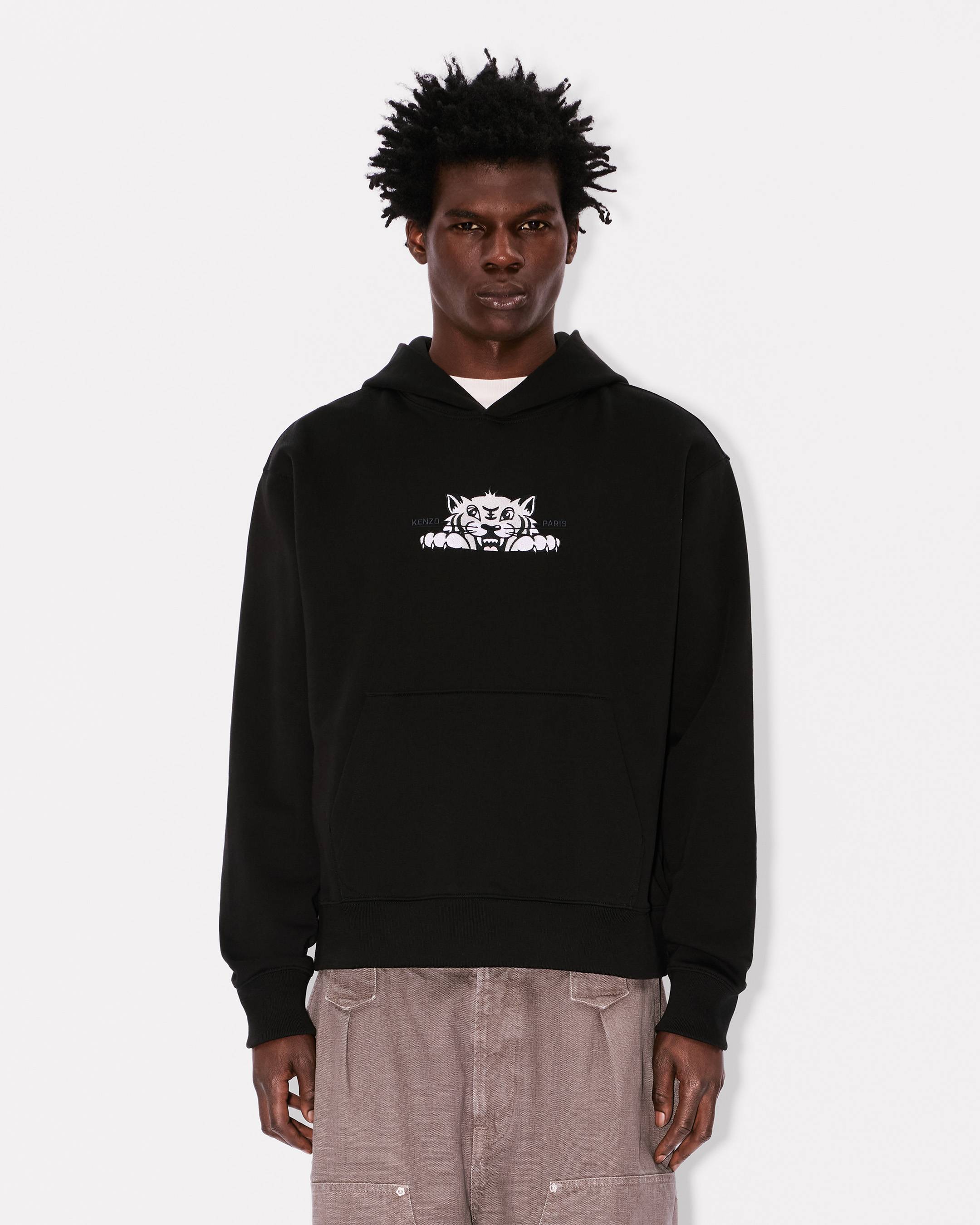 KENZO Happy Tiger' embroidered hoodie in cotton | Men's | KENZO