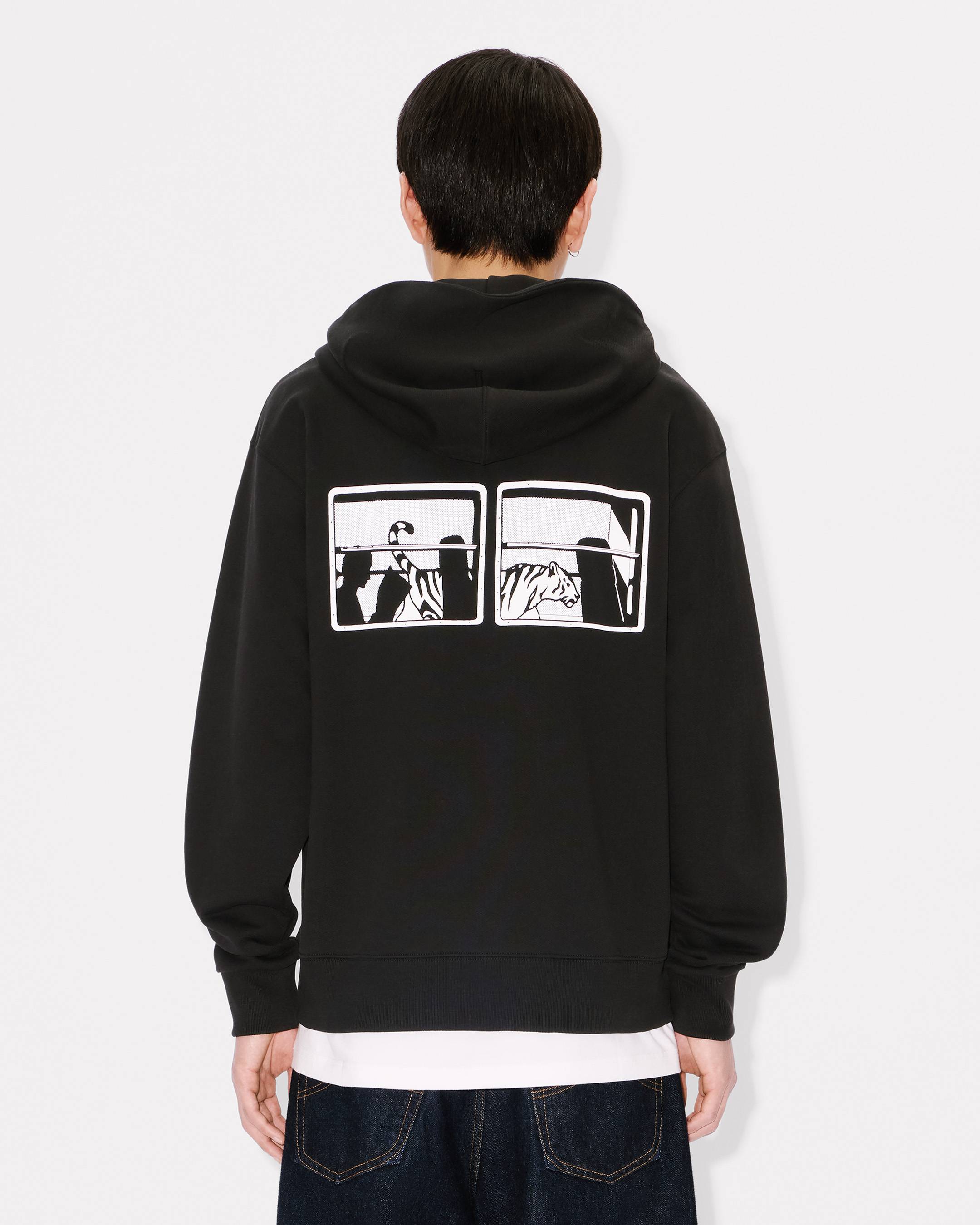 Sweatshirt à capuche entièrement zippé 'KENZO City' en coton
