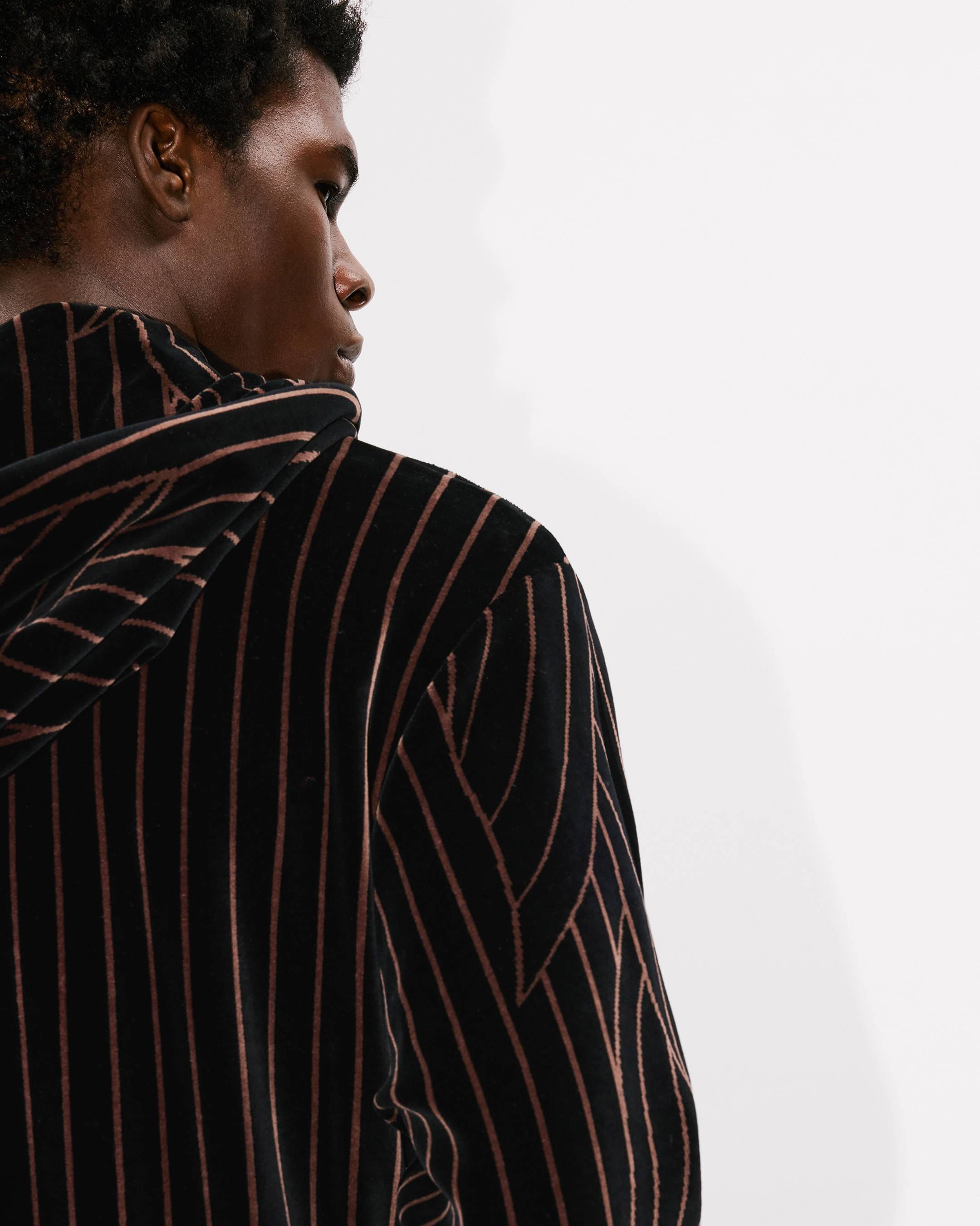 'KENZO Leaf Stripe' zipped hoodie velvet