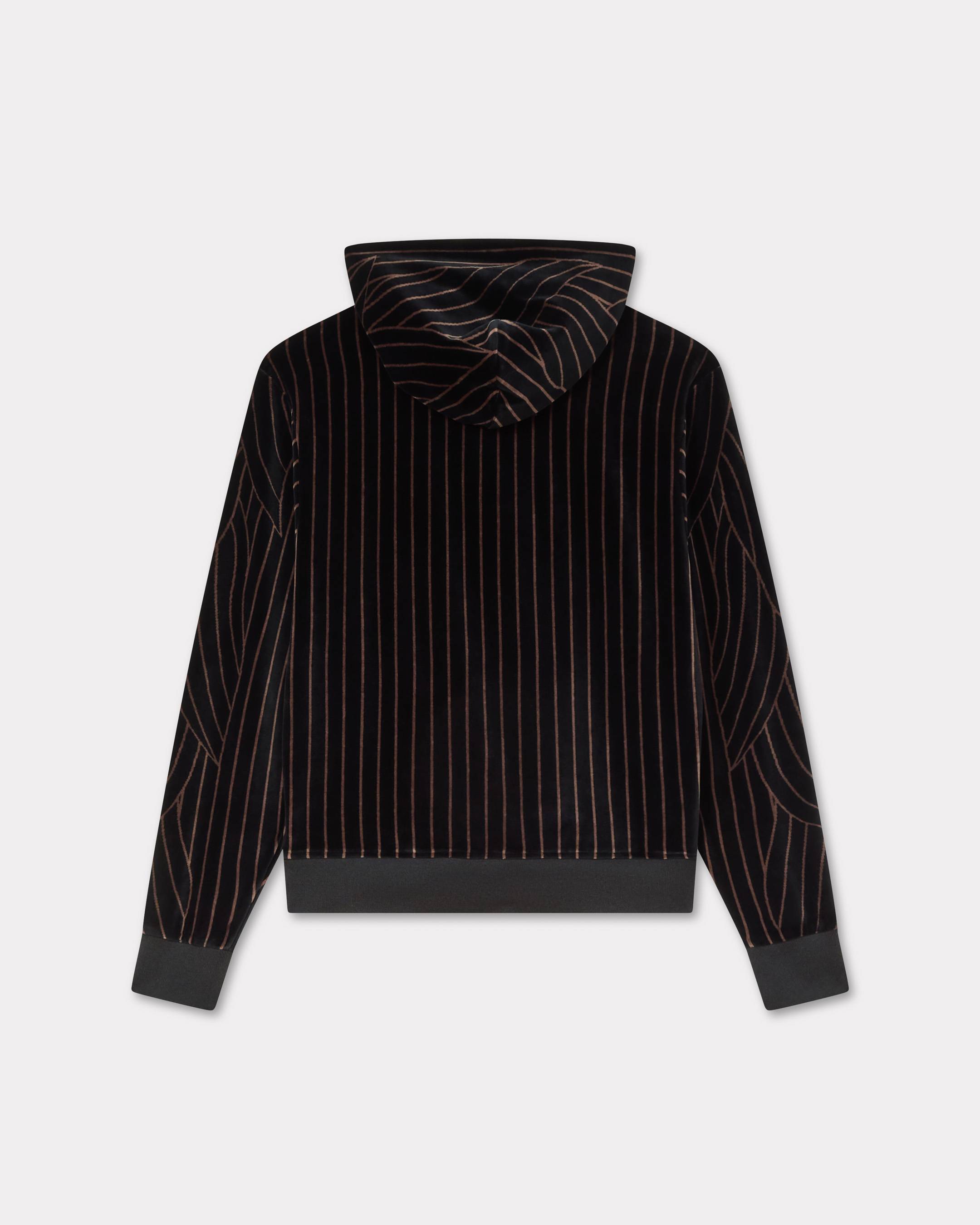 'KENZO Leaf Stripe' zipped hoodie in velvet