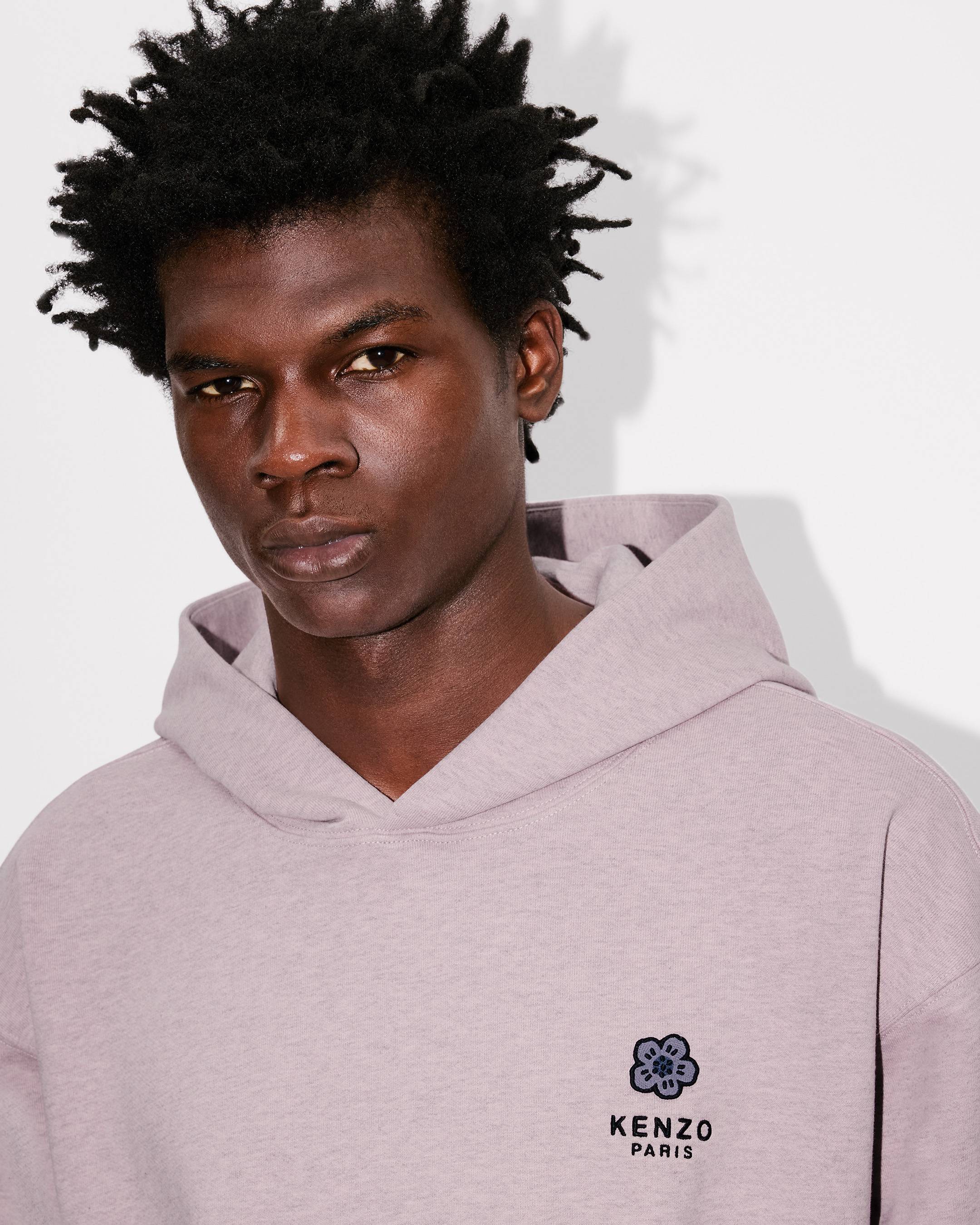 Mit „Boke Flower“ bestickter Overzize-Hoodie aus Baumwolle