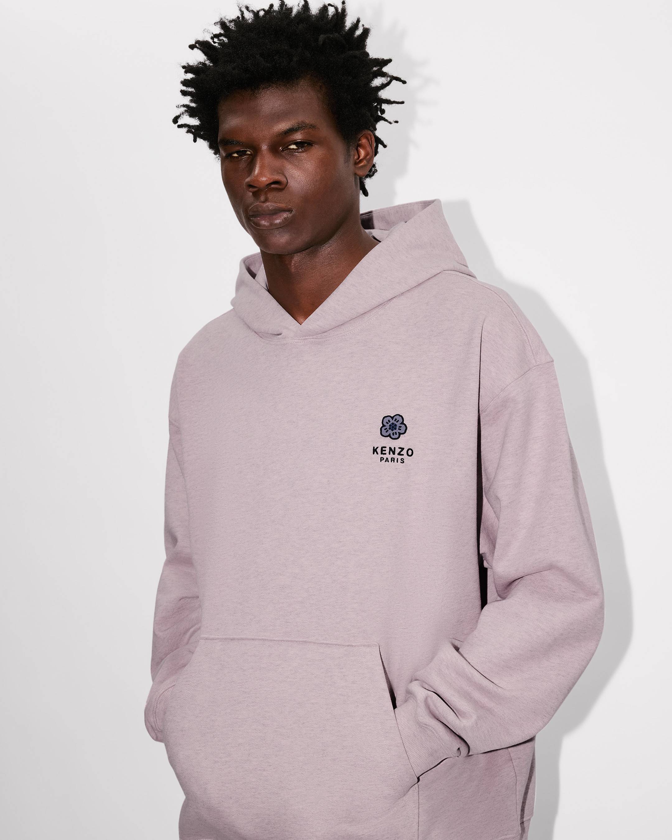 Mit „Boke Flower“ bestickter Overzize-Hoodie aus Baumwolle