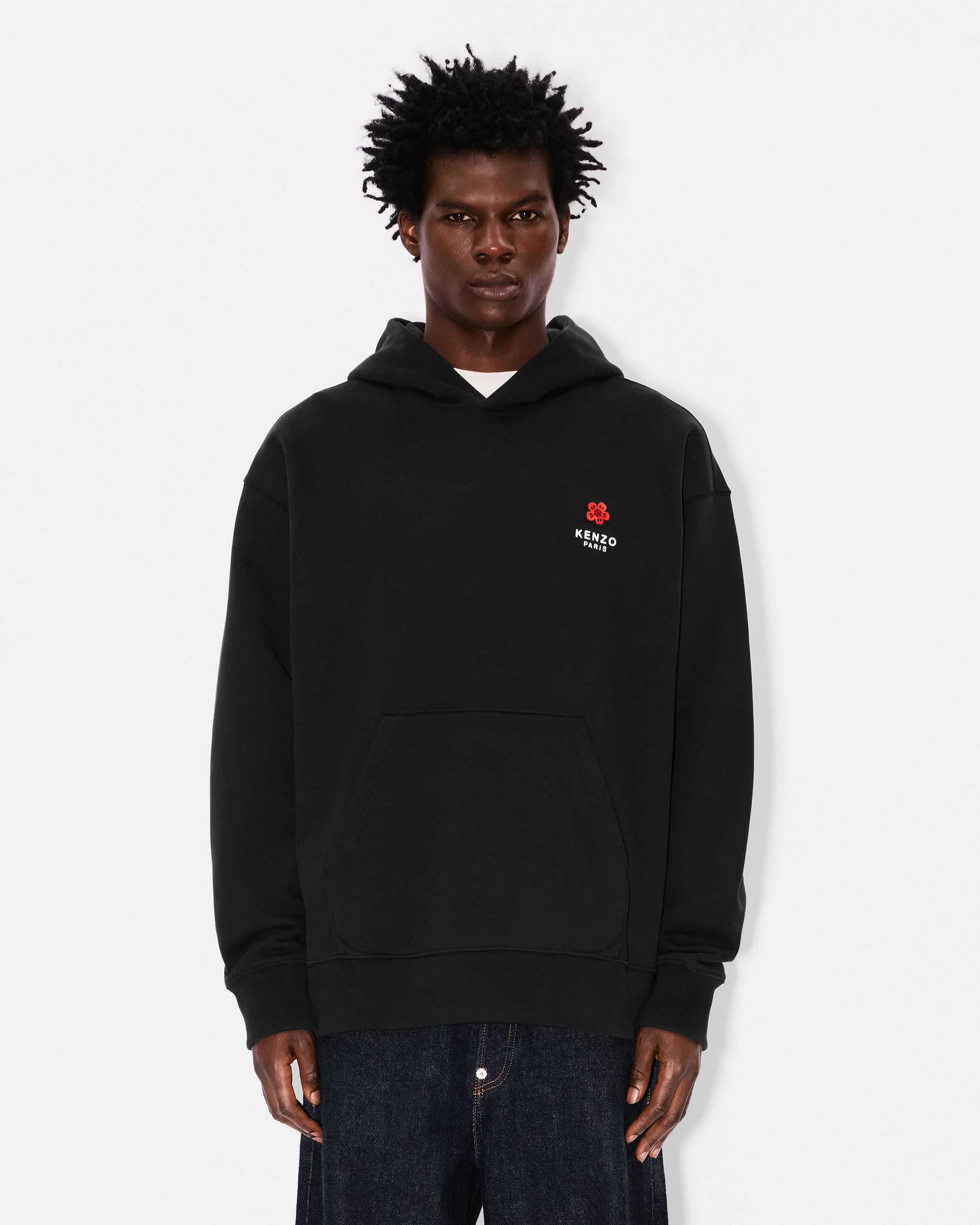 'Boke Flower' embroidered oversized hoodie in cotton