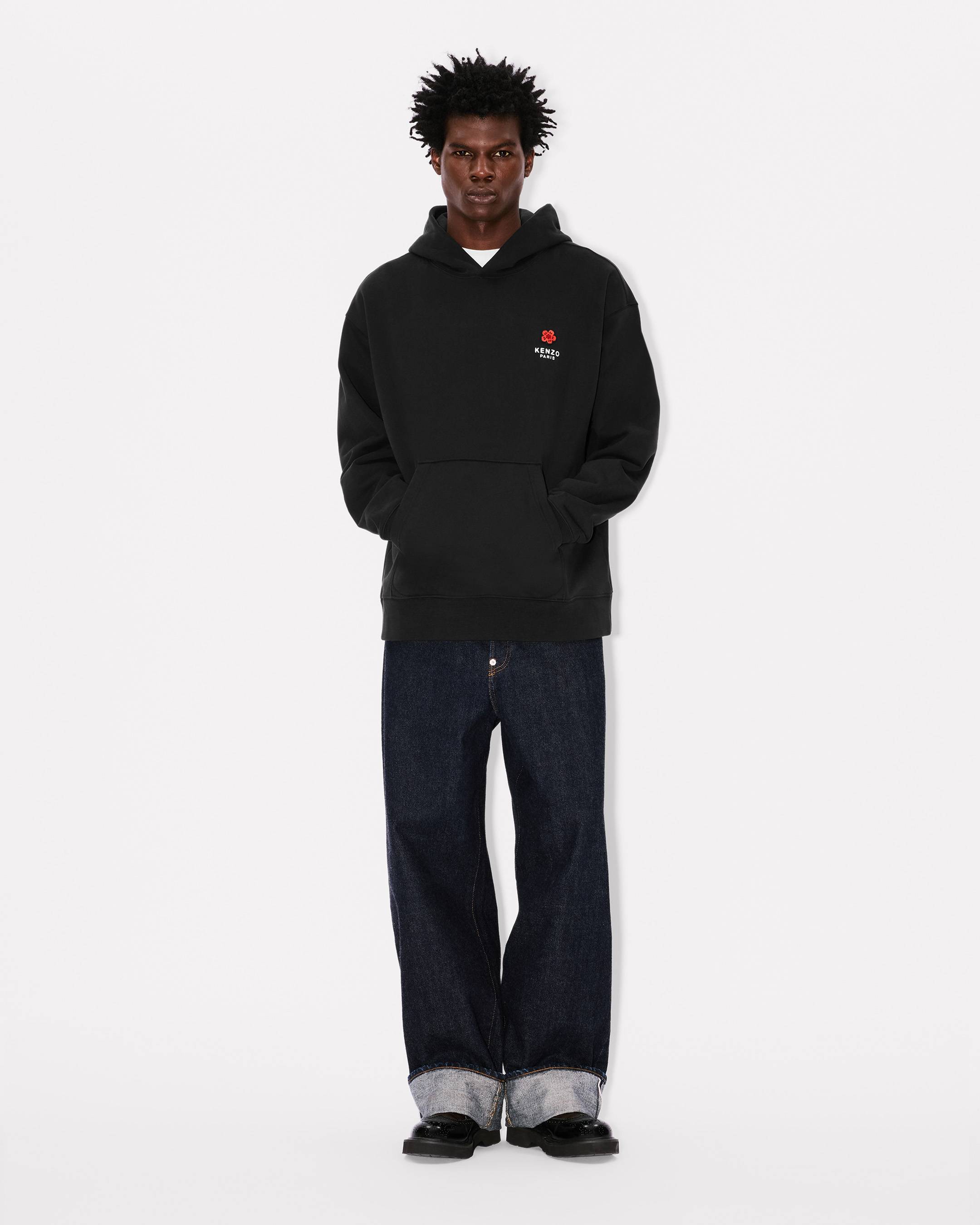 'Boke Flower' embroidered oversized hoodie in cotton
