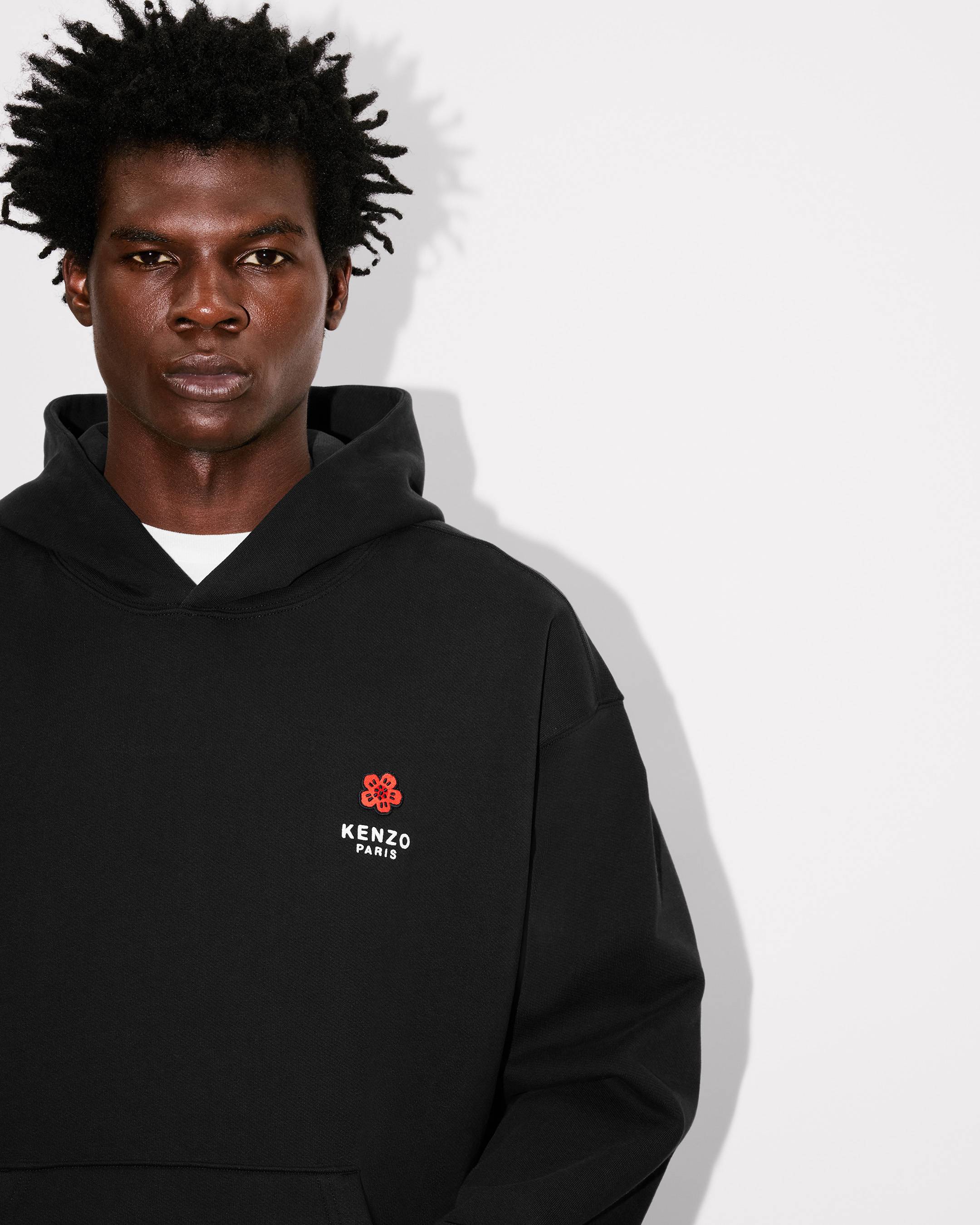 'Boke Flower' embroidered oversized hoodie in cotton