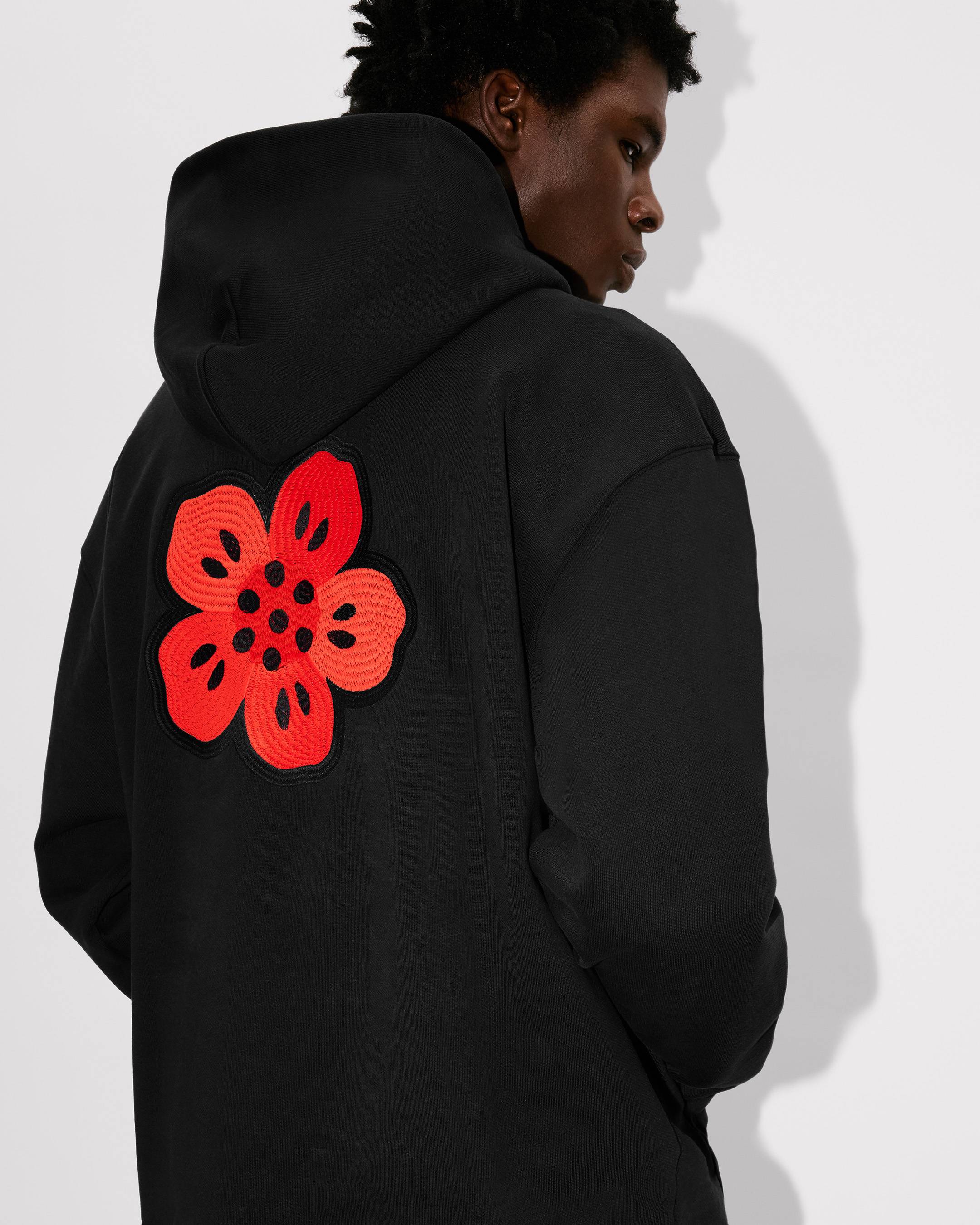 'Boke Flower' embroidered oversized hoodie in cotton
