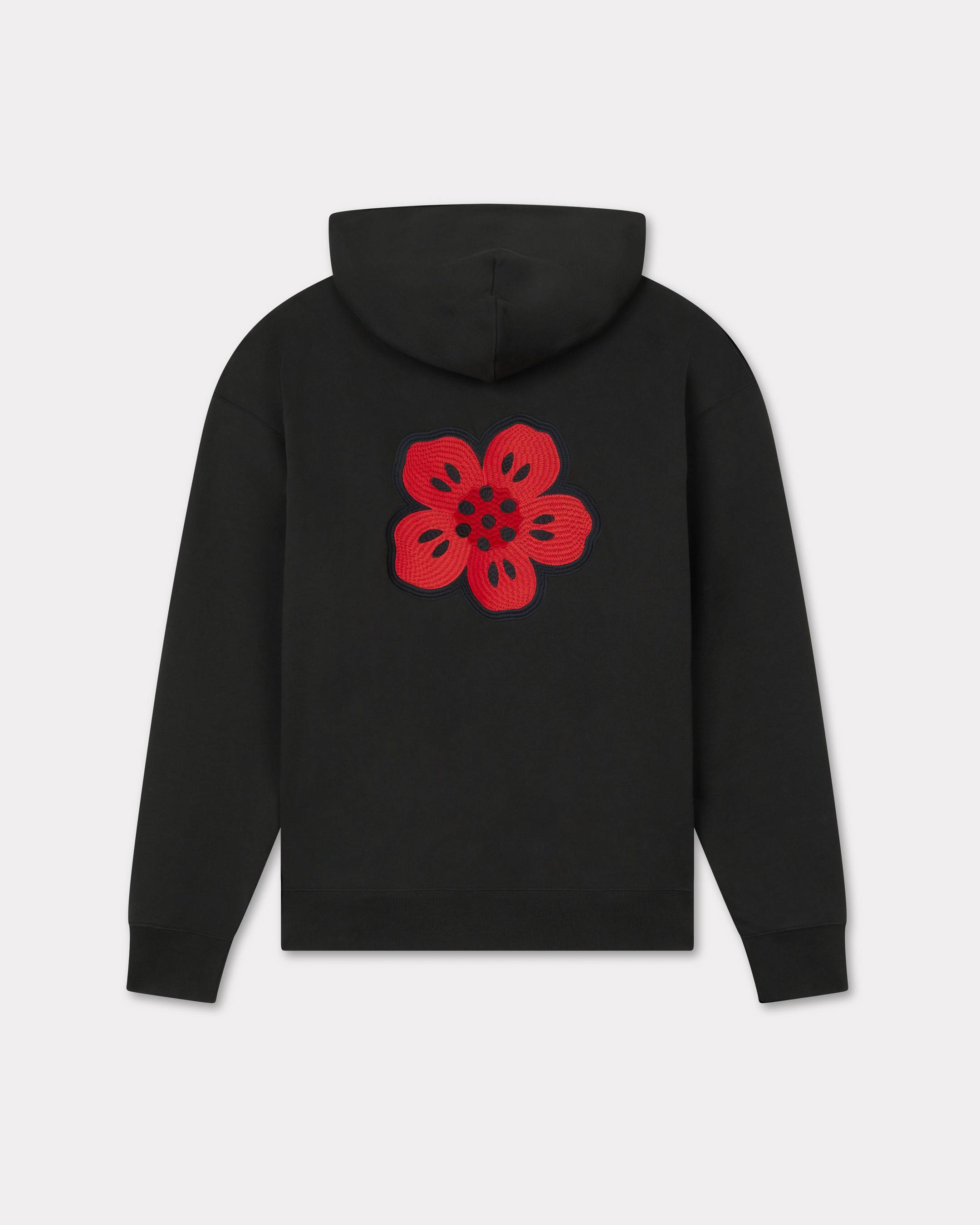 Mit „Boke Flower“ bestickter Overzize-Hoodie aus Baumwolle