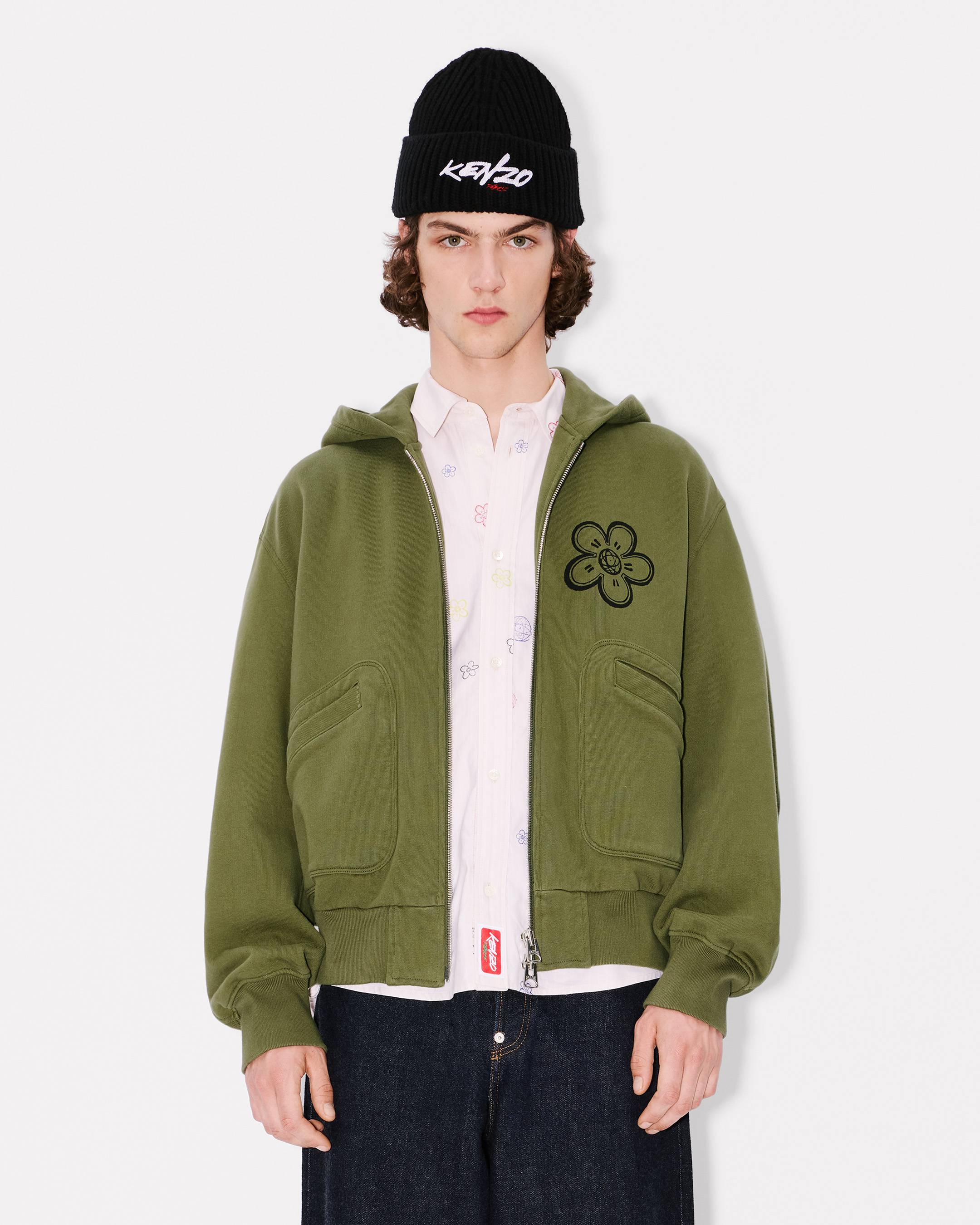 'Kenzo x Futura 2000' boxy full-zip hoodie in cotton