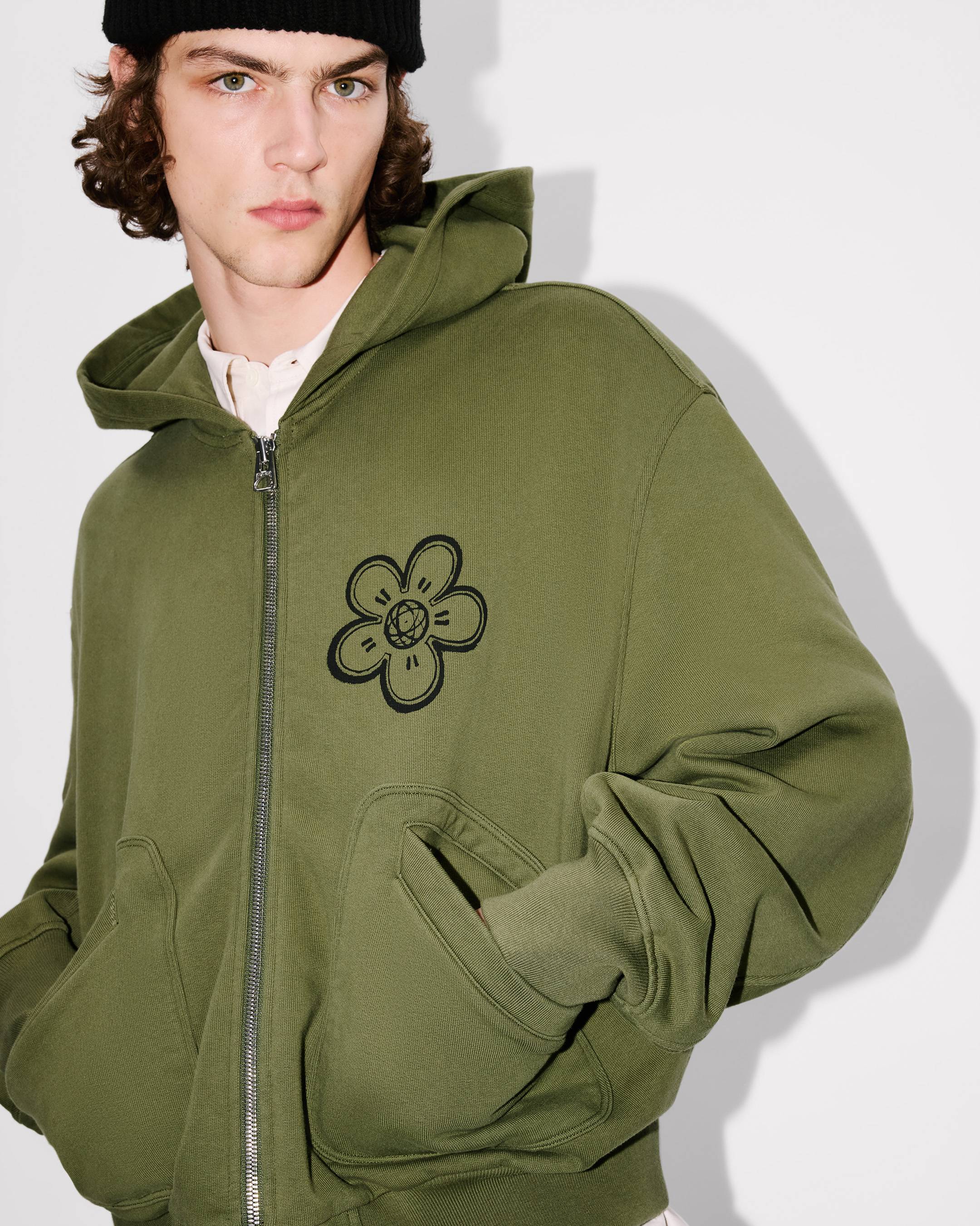 'Kenzo x Futura 2000' boxy full-zip hoodie in cotton