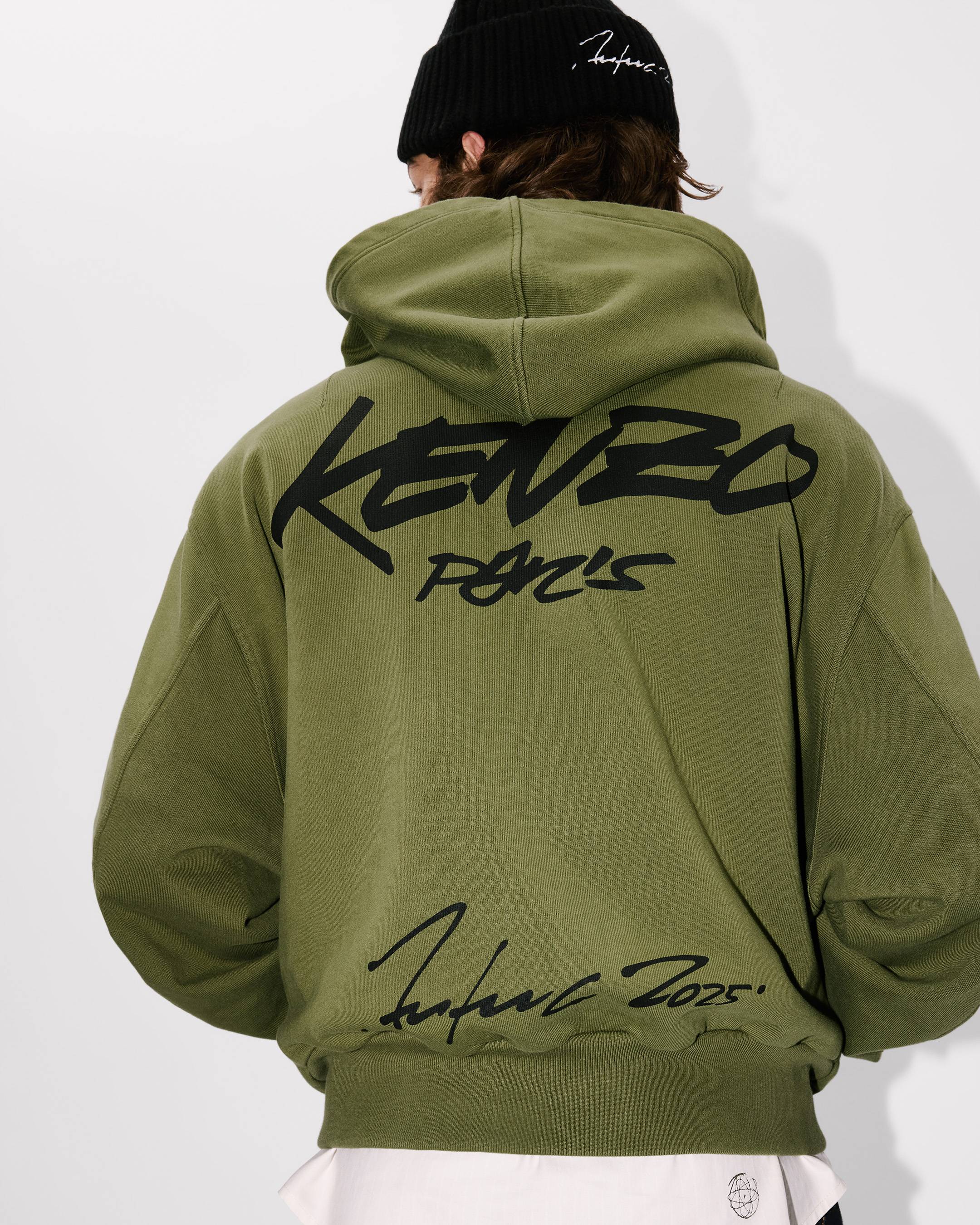 Kenzo x Futura 2000' boxy full-zip hoodie in cotton | KENZO