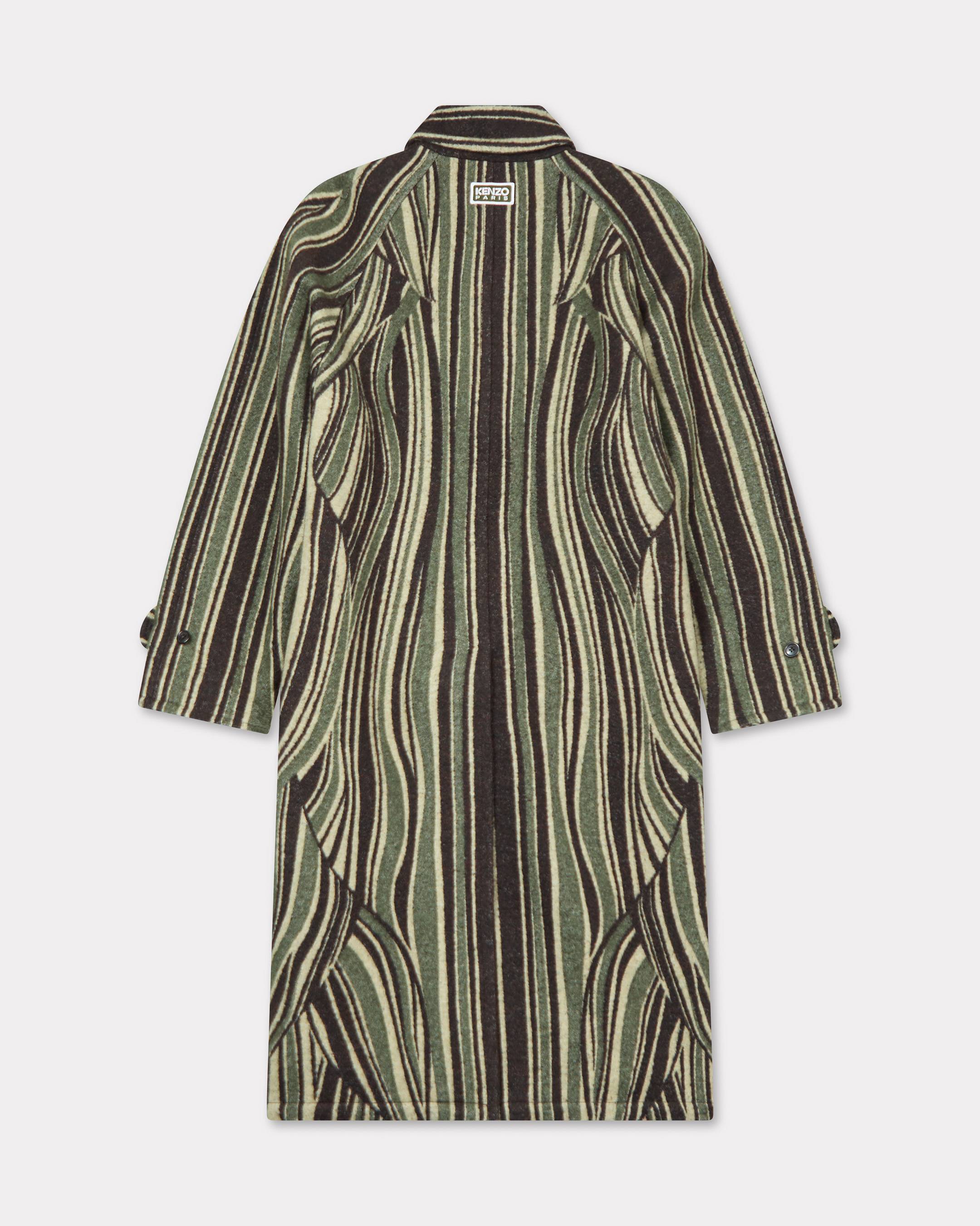 'KENZO Leaf Stripe' coat in cotton wool jacquard